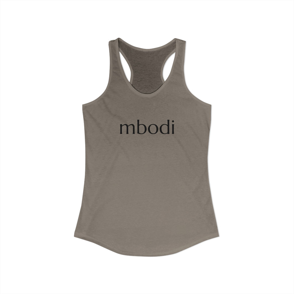 women's racerback tank - black text