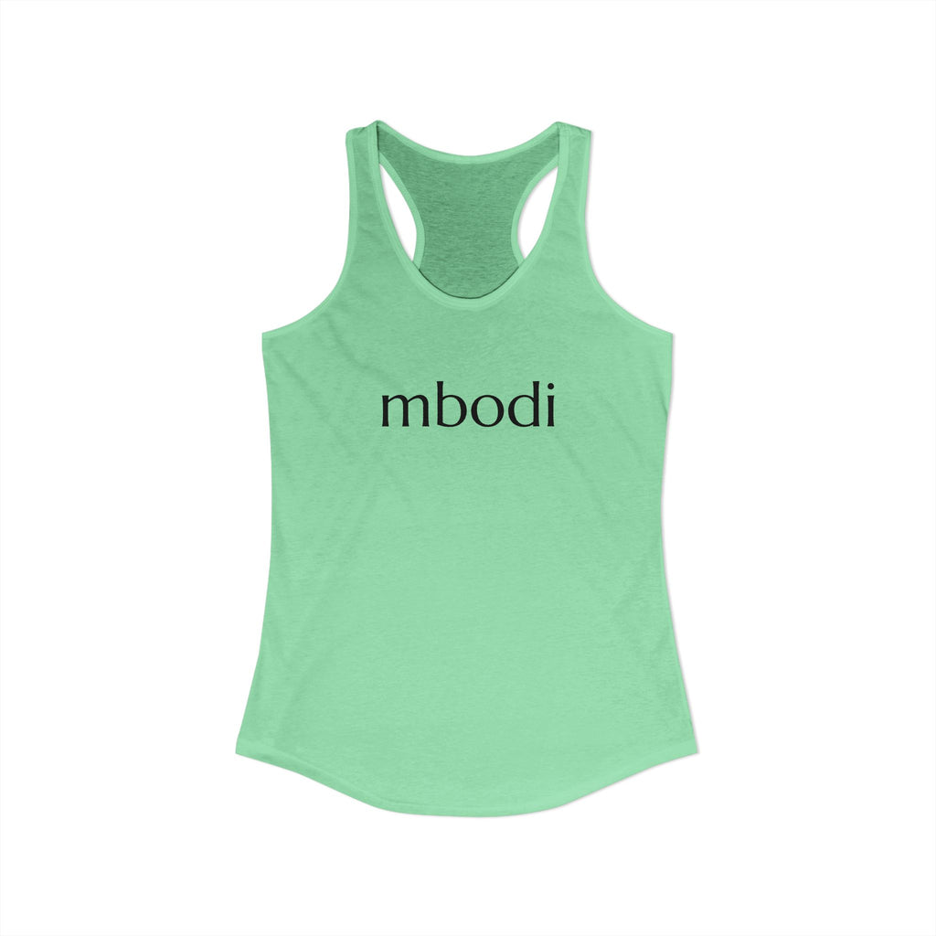 women's racerback tank - black text