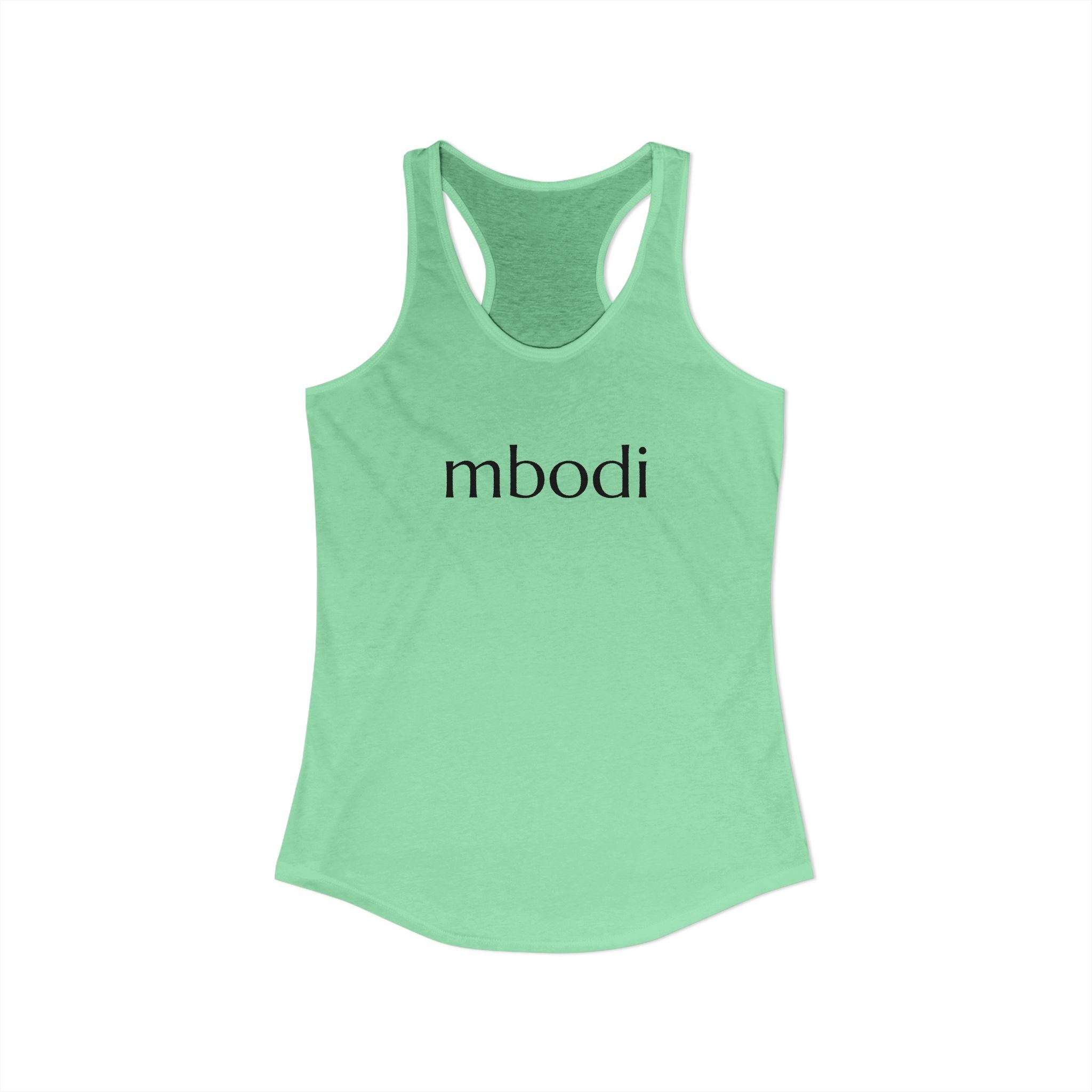 women's racerback tank - black text