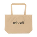 100% organic cotton large tote - black text