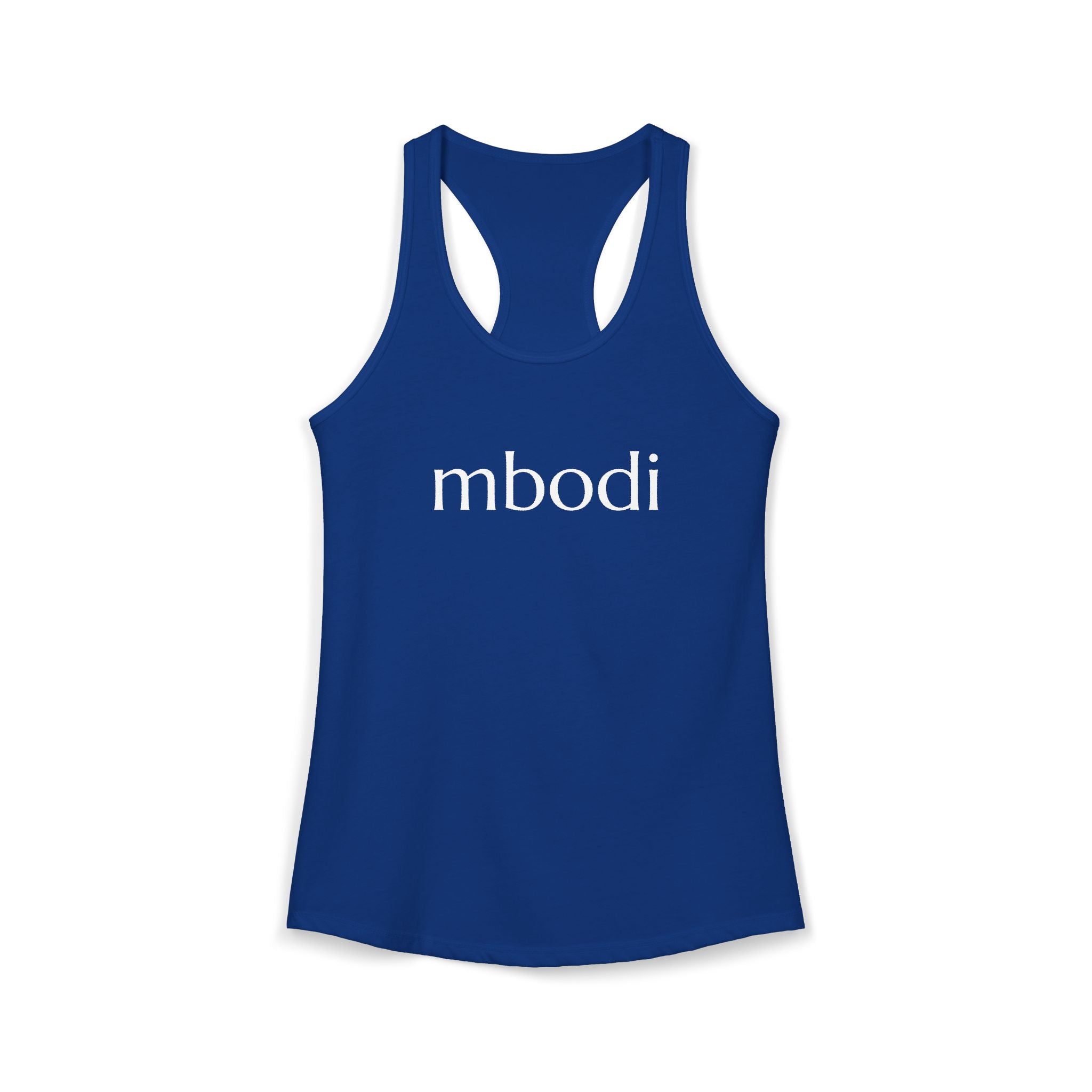women's racerback tank - white text