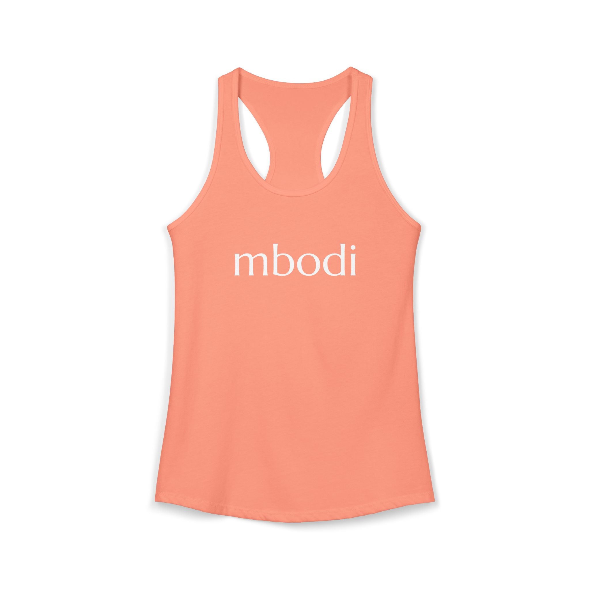 women's racerback tank - white text