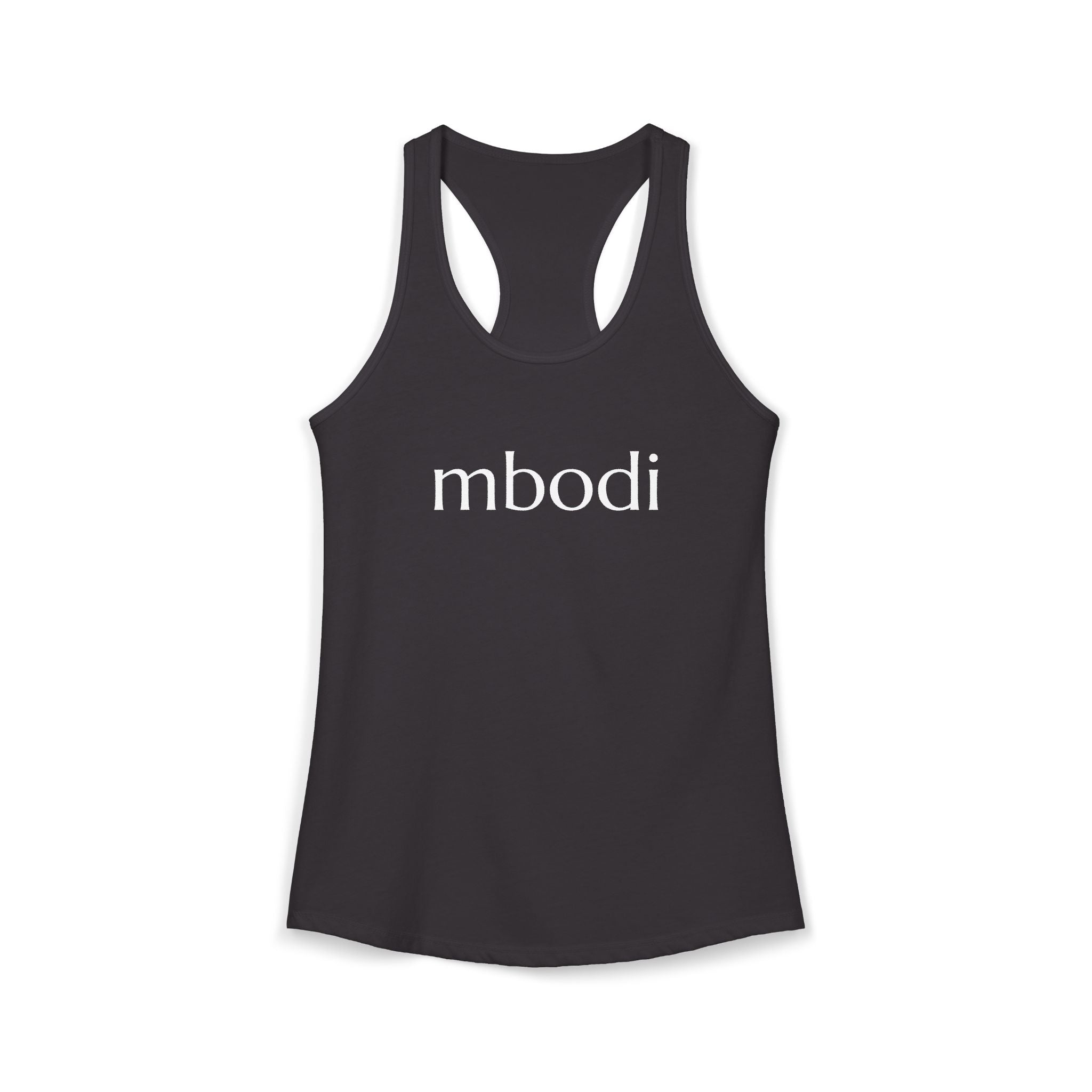 women's racerback tank - white text