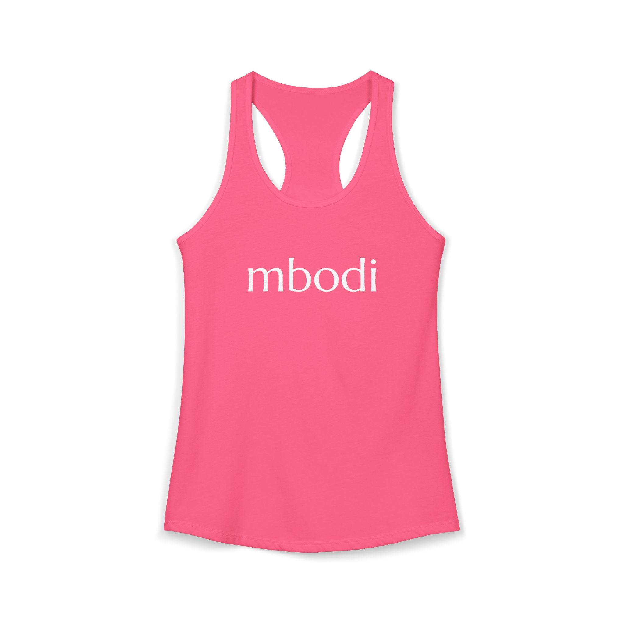women's racerback tank - white text