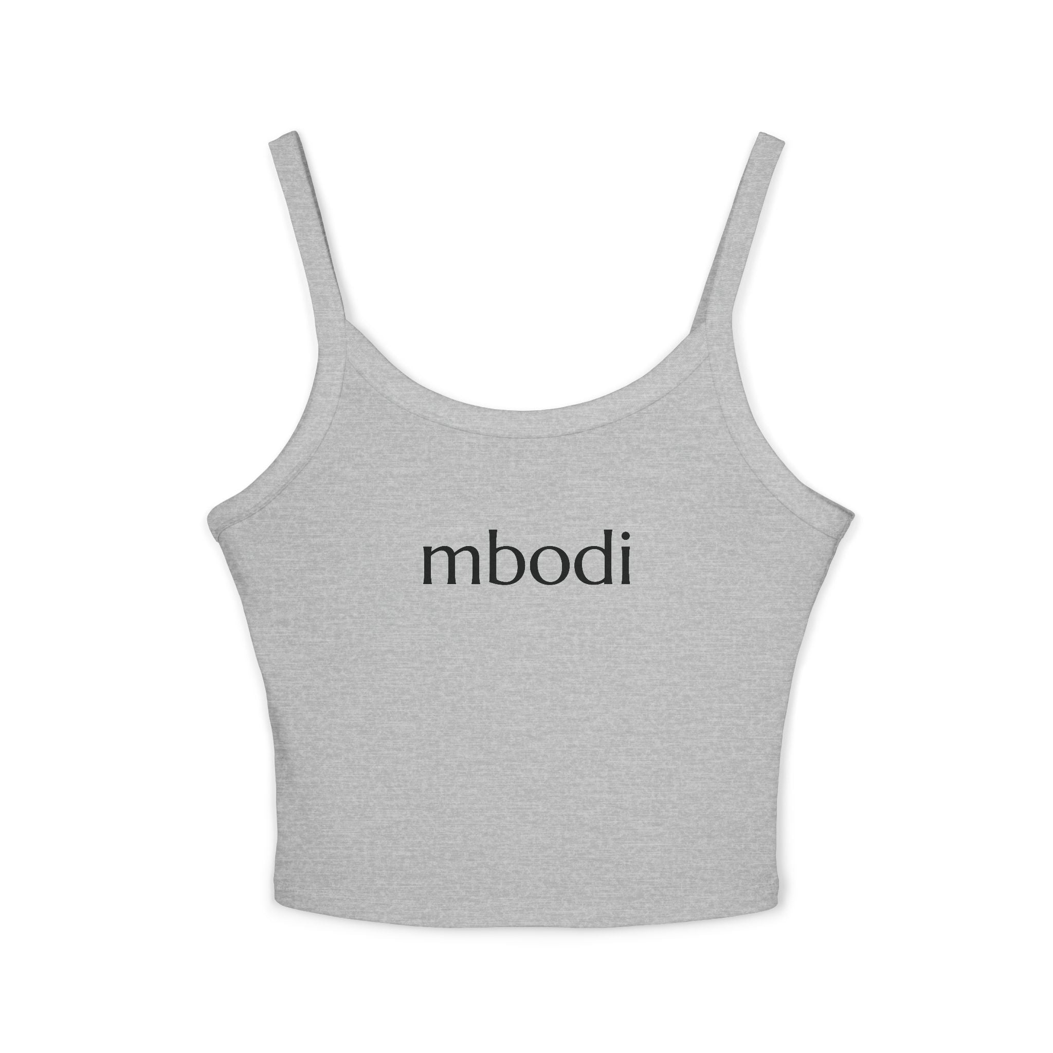 women's spaghetti strap tank - black text