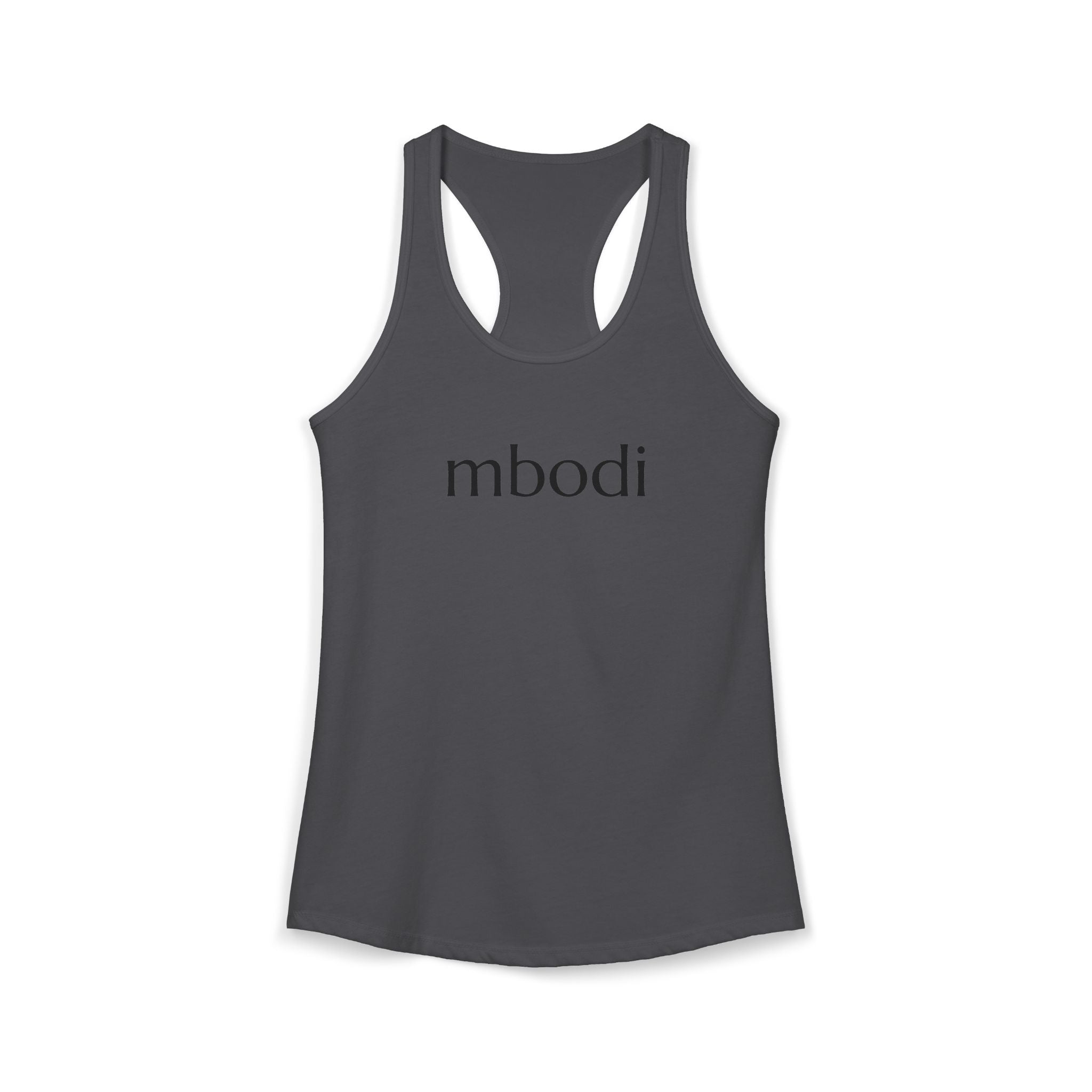 women's racerback tank - black text