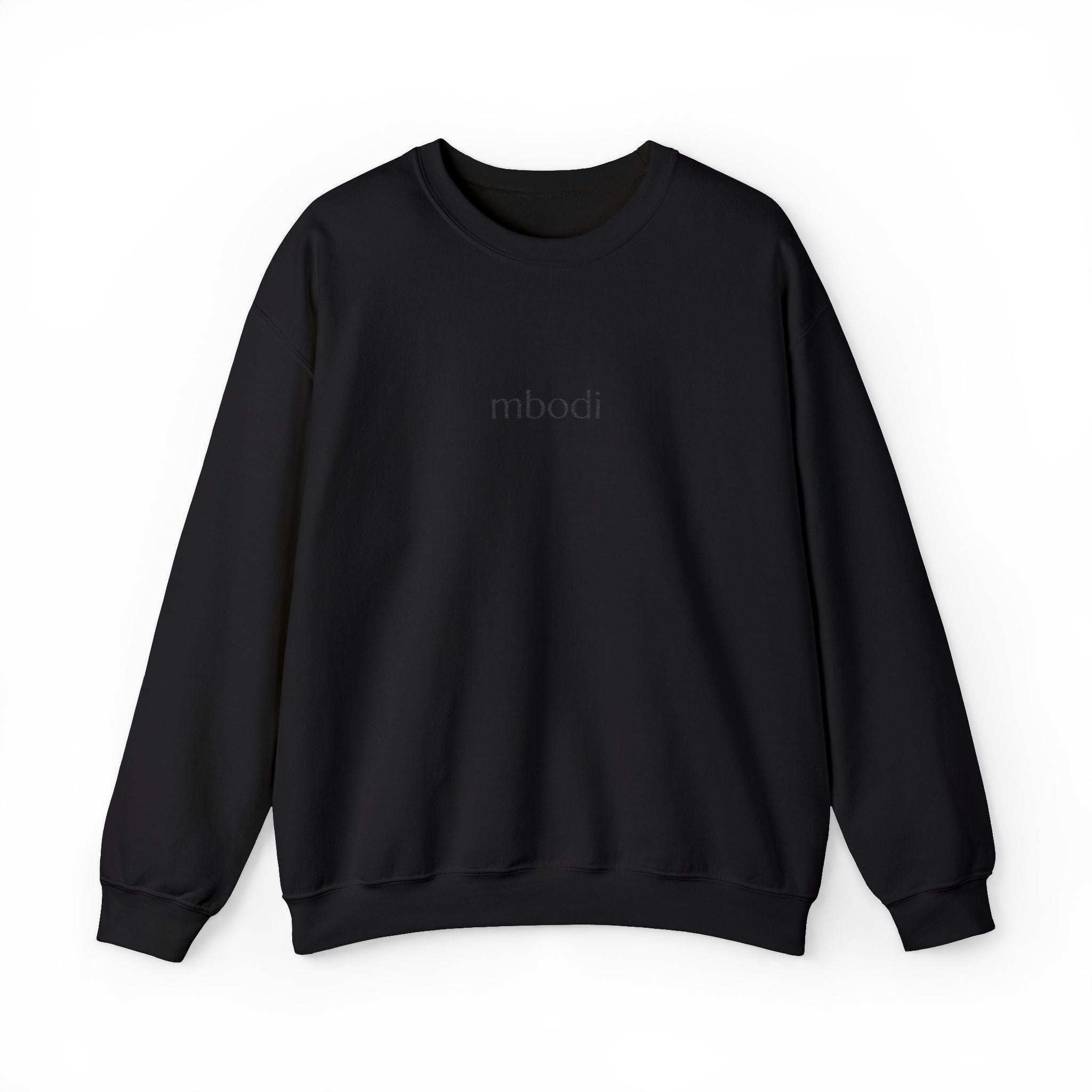 mbodi crewneck - black small letters