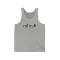 100% cotton unisex jersey tank - black text
