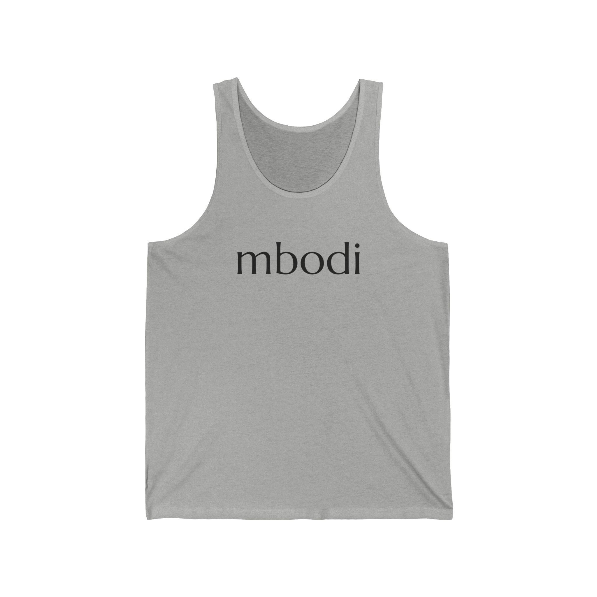 100% cotton unisex jersey tank - black text