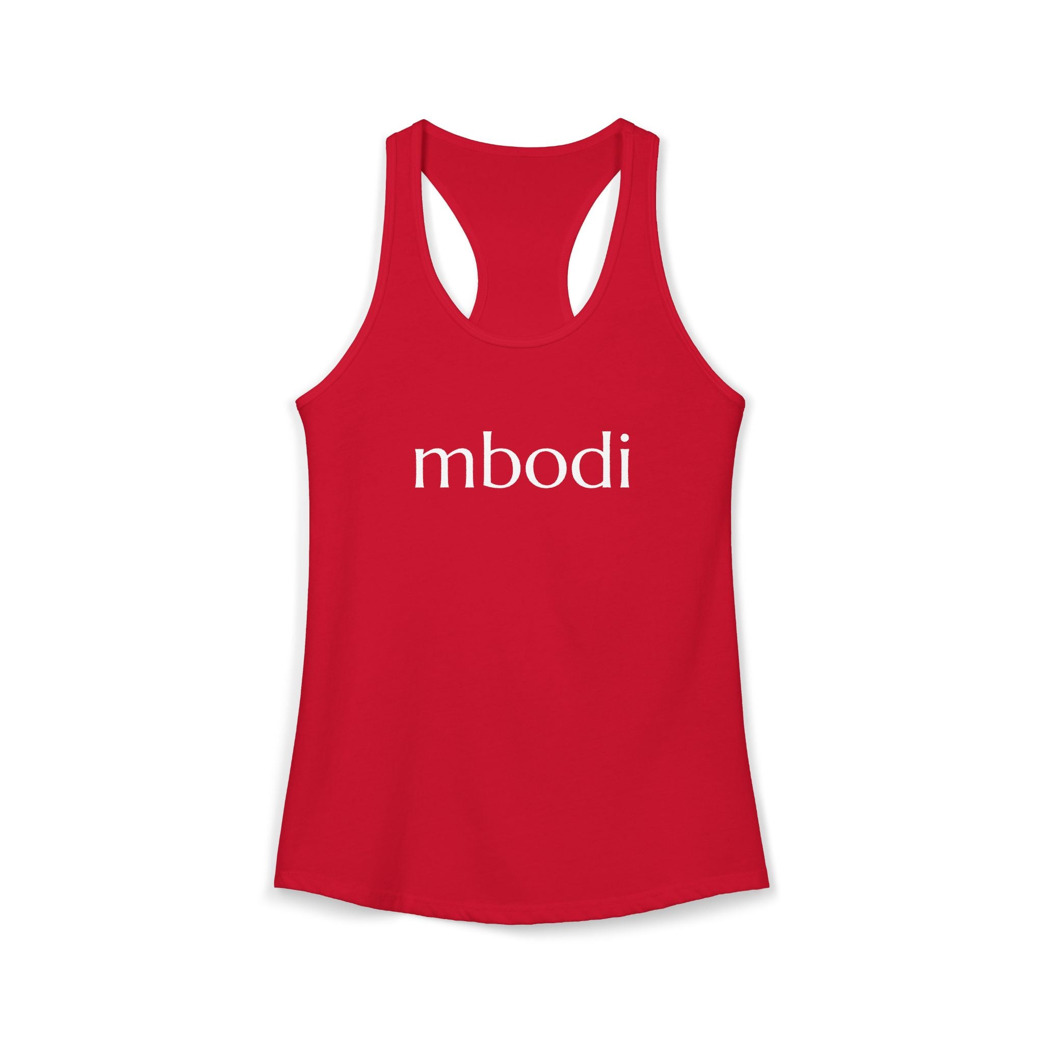 women's racerback tank - white text