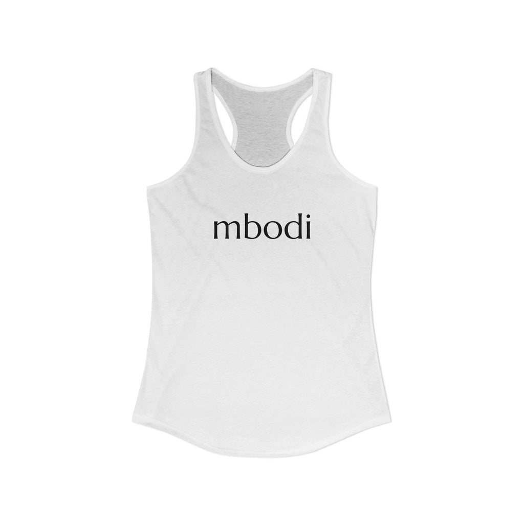 women's racerback tank - black text