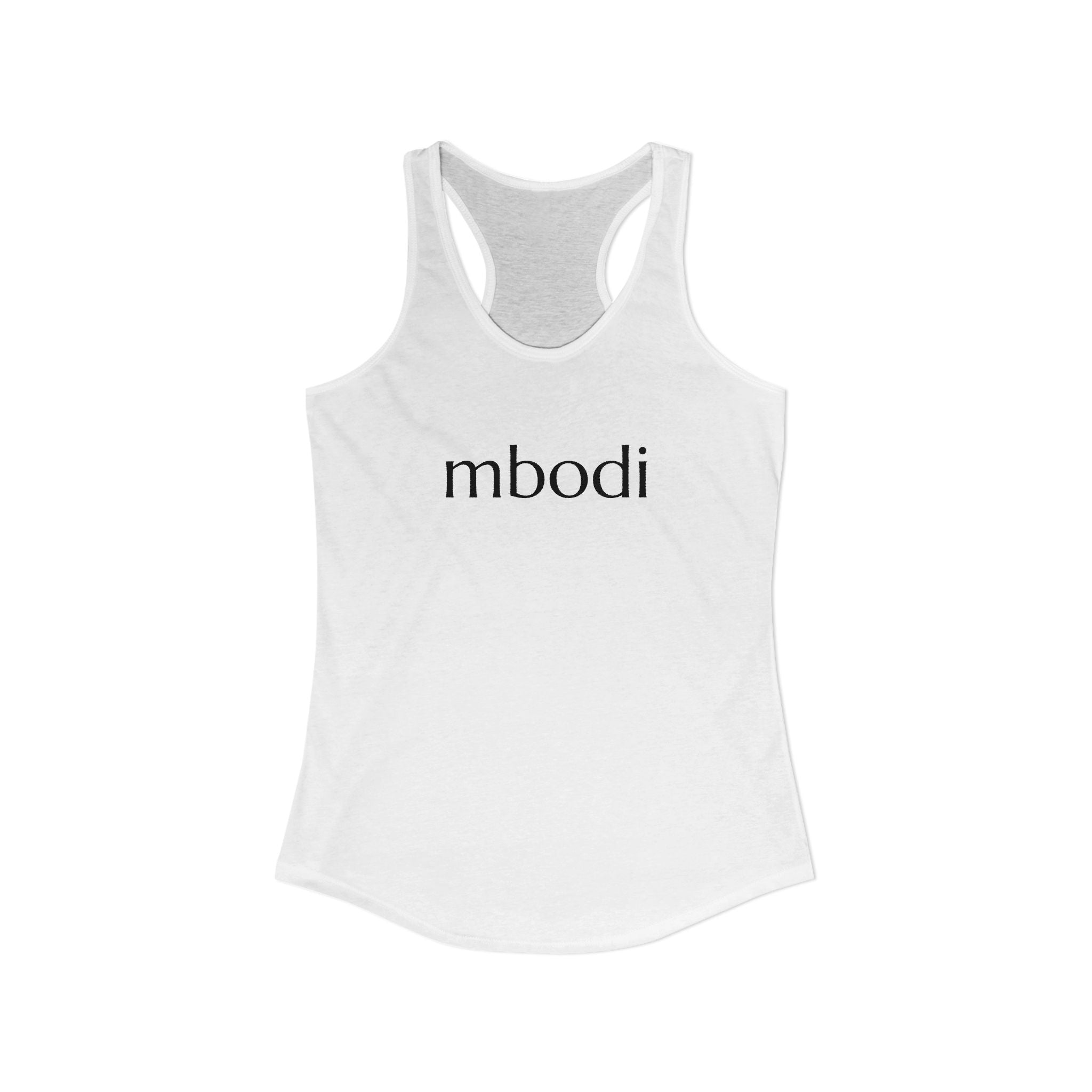 women's racerback tank - black text