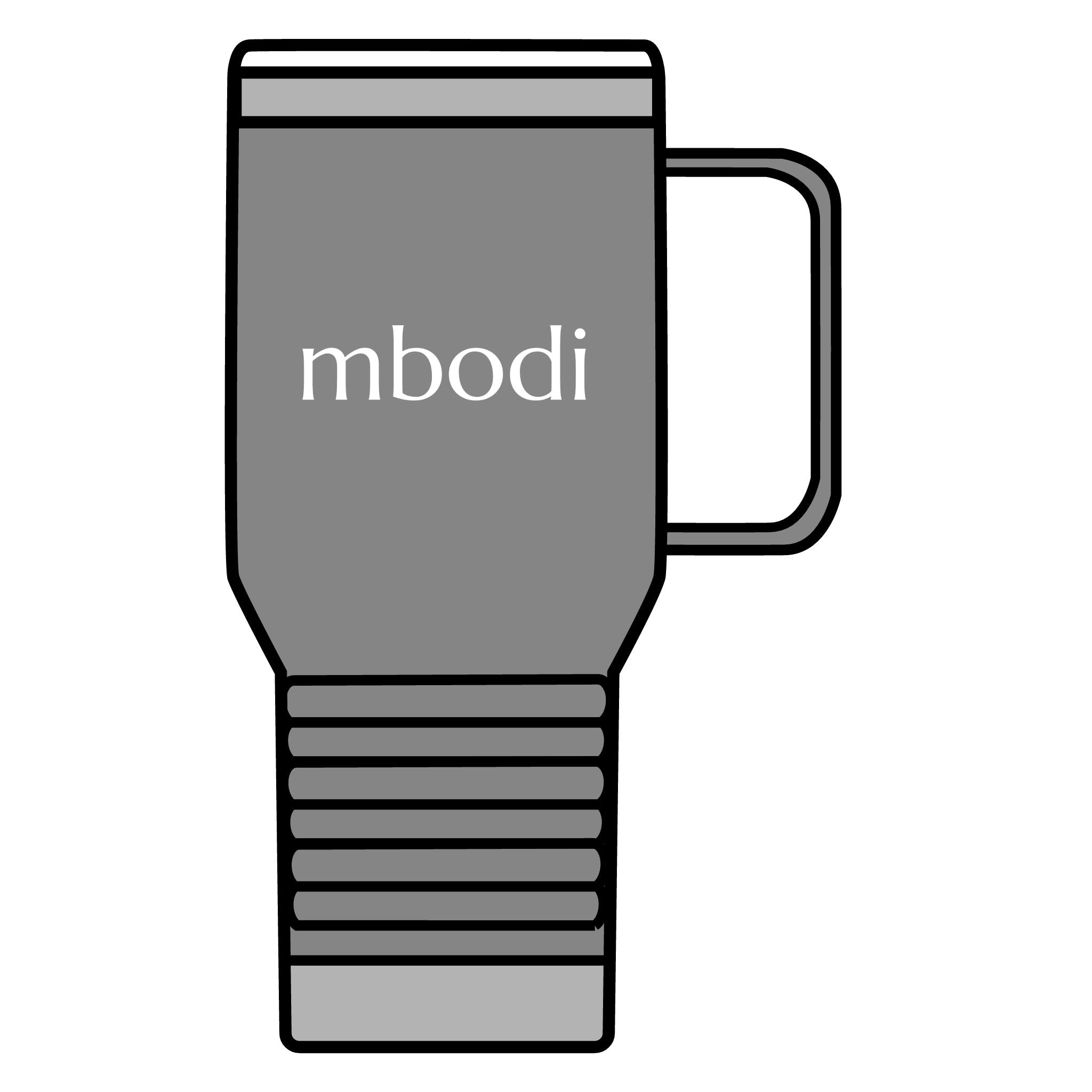 mbodi tumbler 20oz - white text