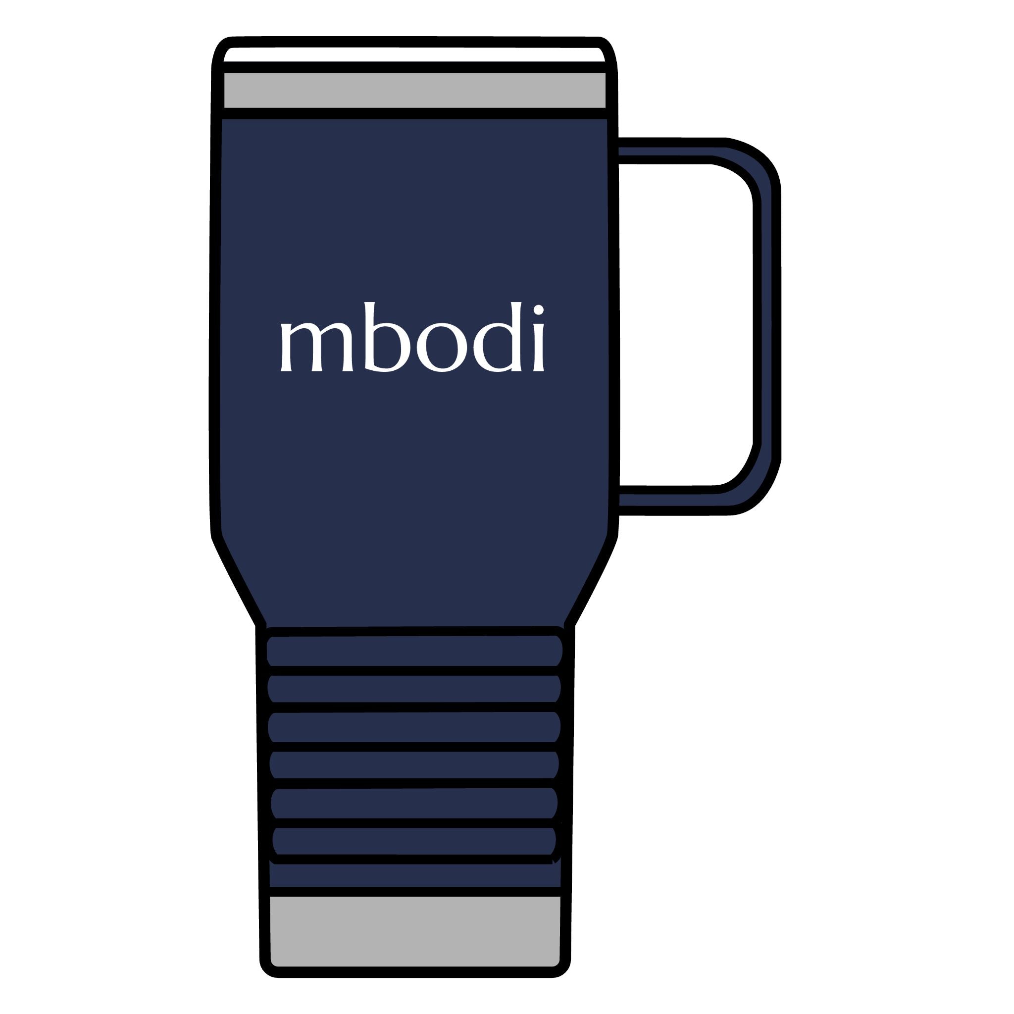 mbodi tumbler 20oz - white text