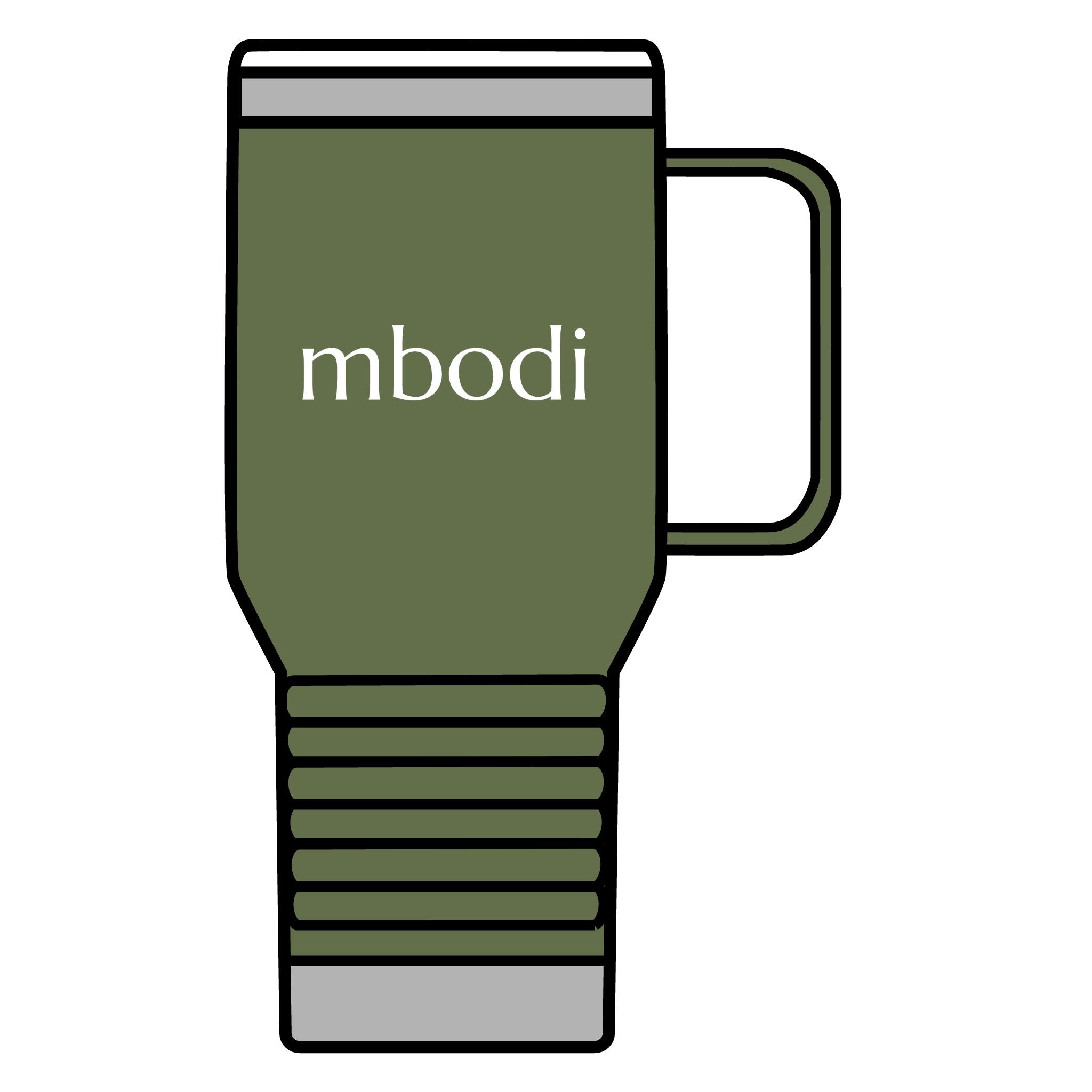 mbodi tumbler 20oz - white text