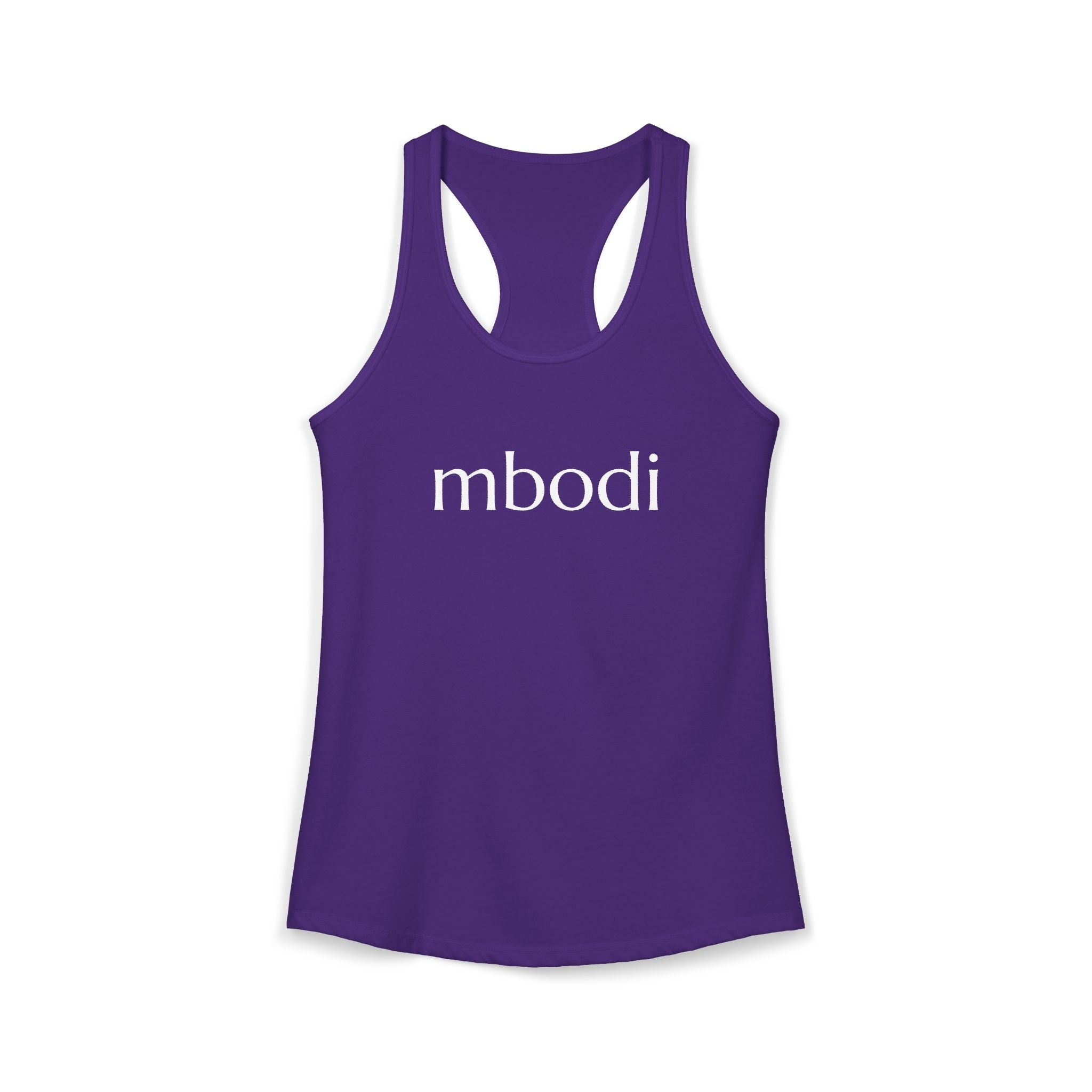 women's racerback tank - white text