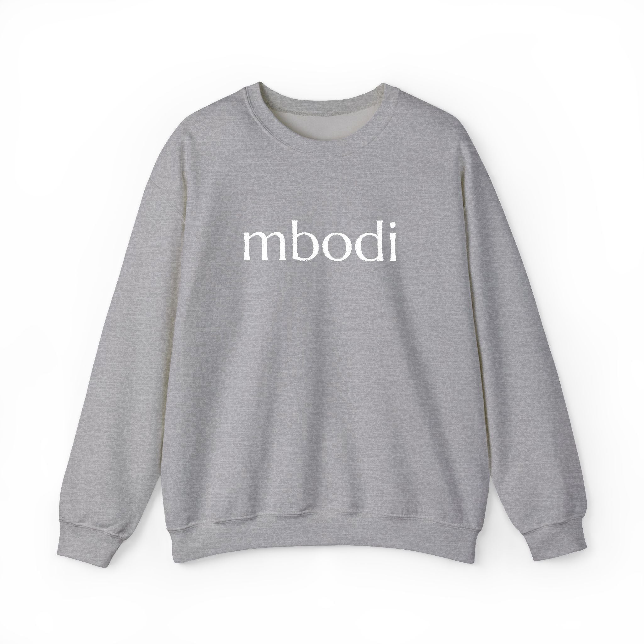 mbodi crewneck - white large letters