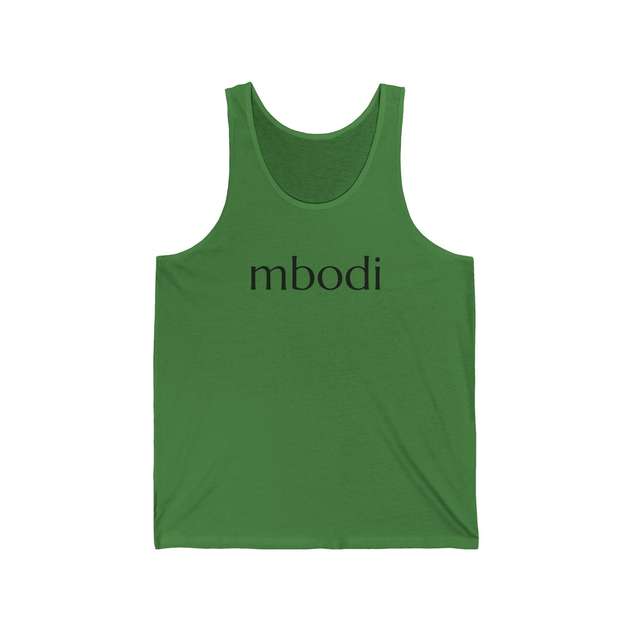 100% cotton unisex jersey tank - black text