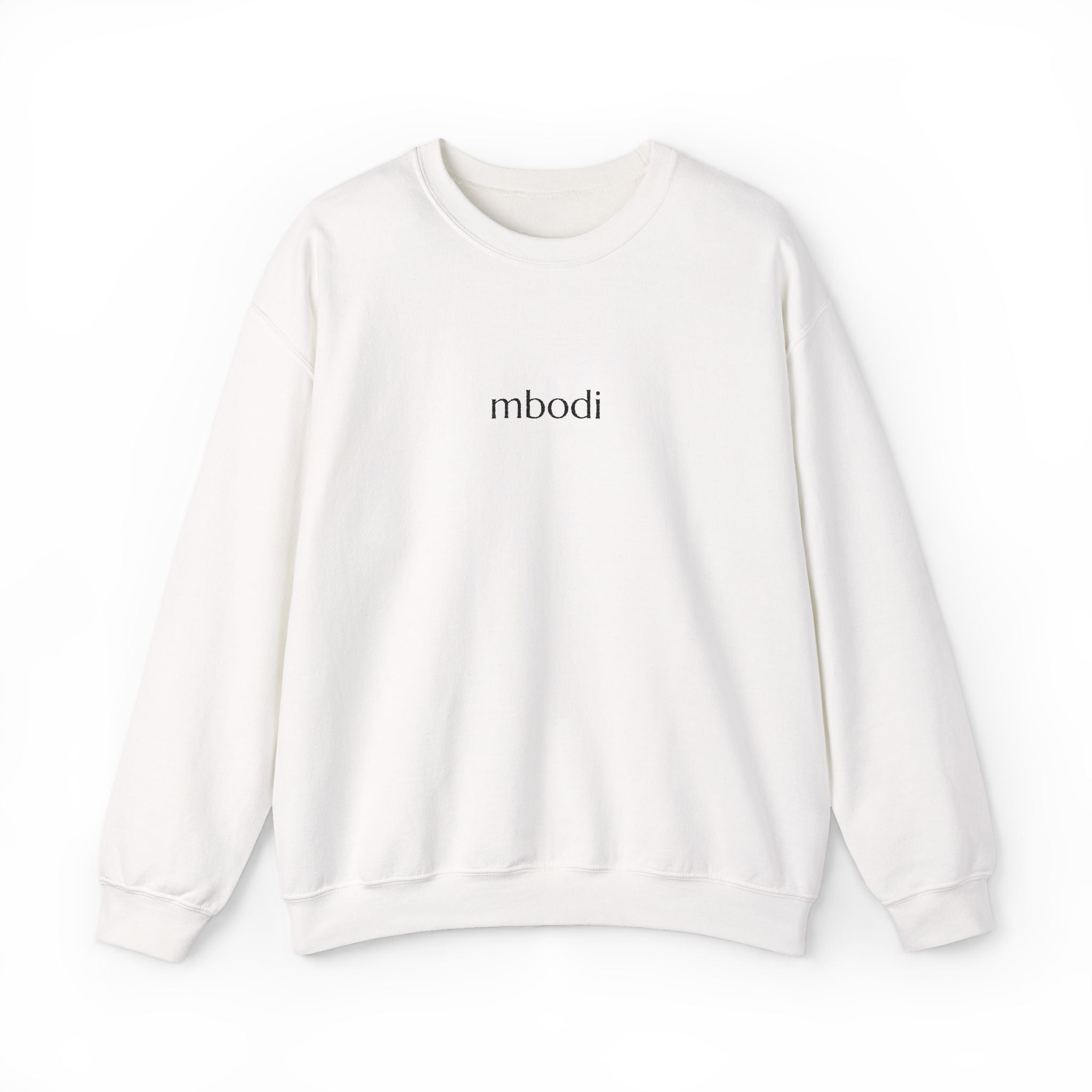 mbodi crewneck - black small letters