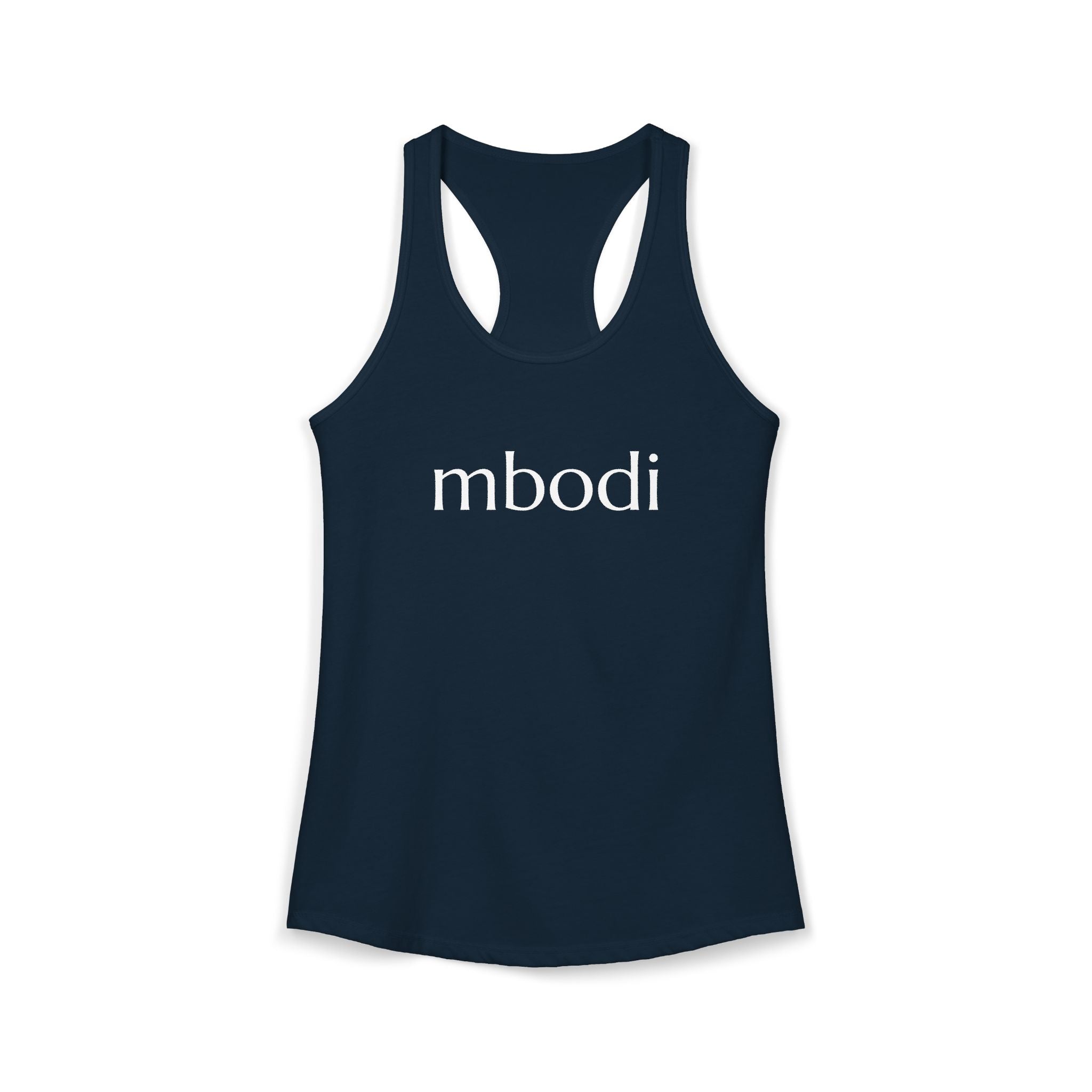 women's racerback tank - white text