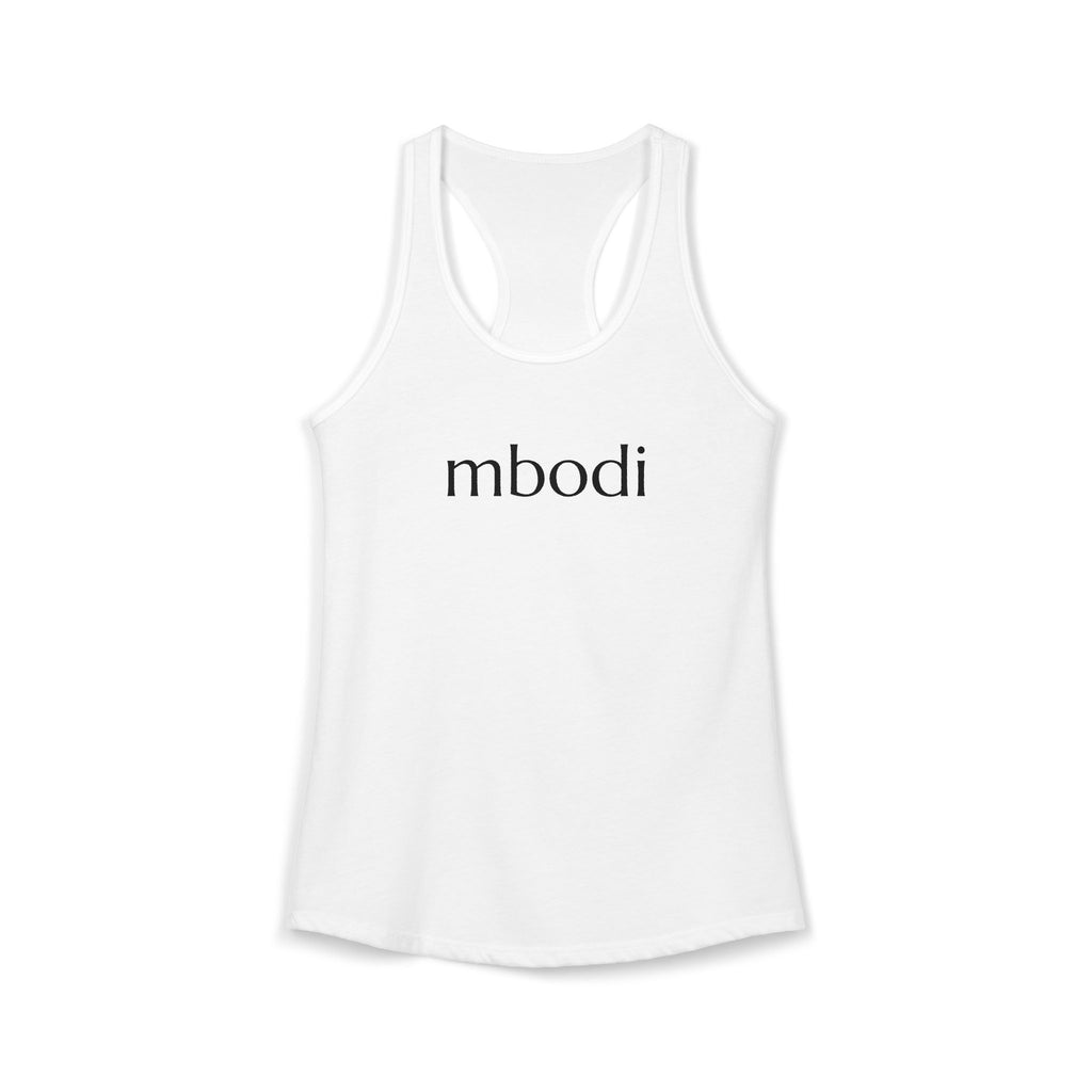 women's racerback tank - black text