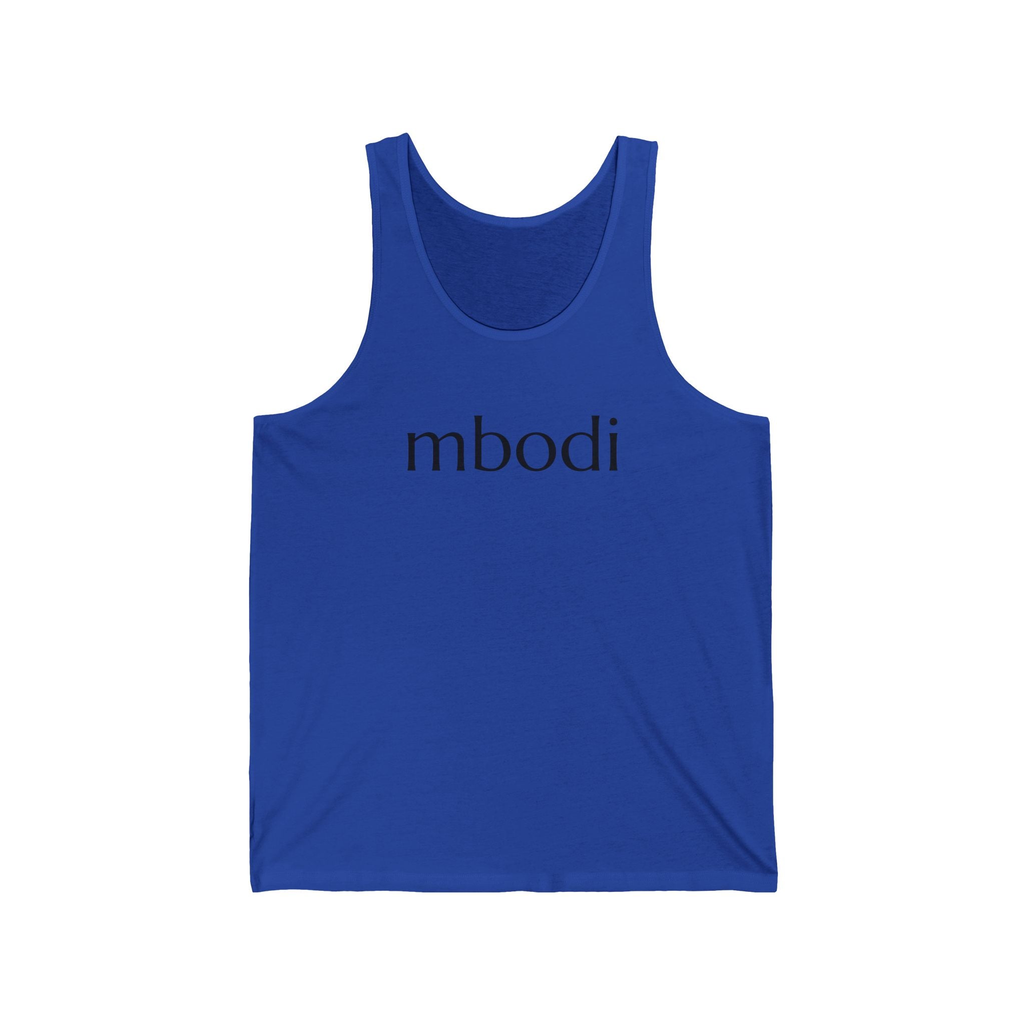 100% cotton unisex jersey tank - black text