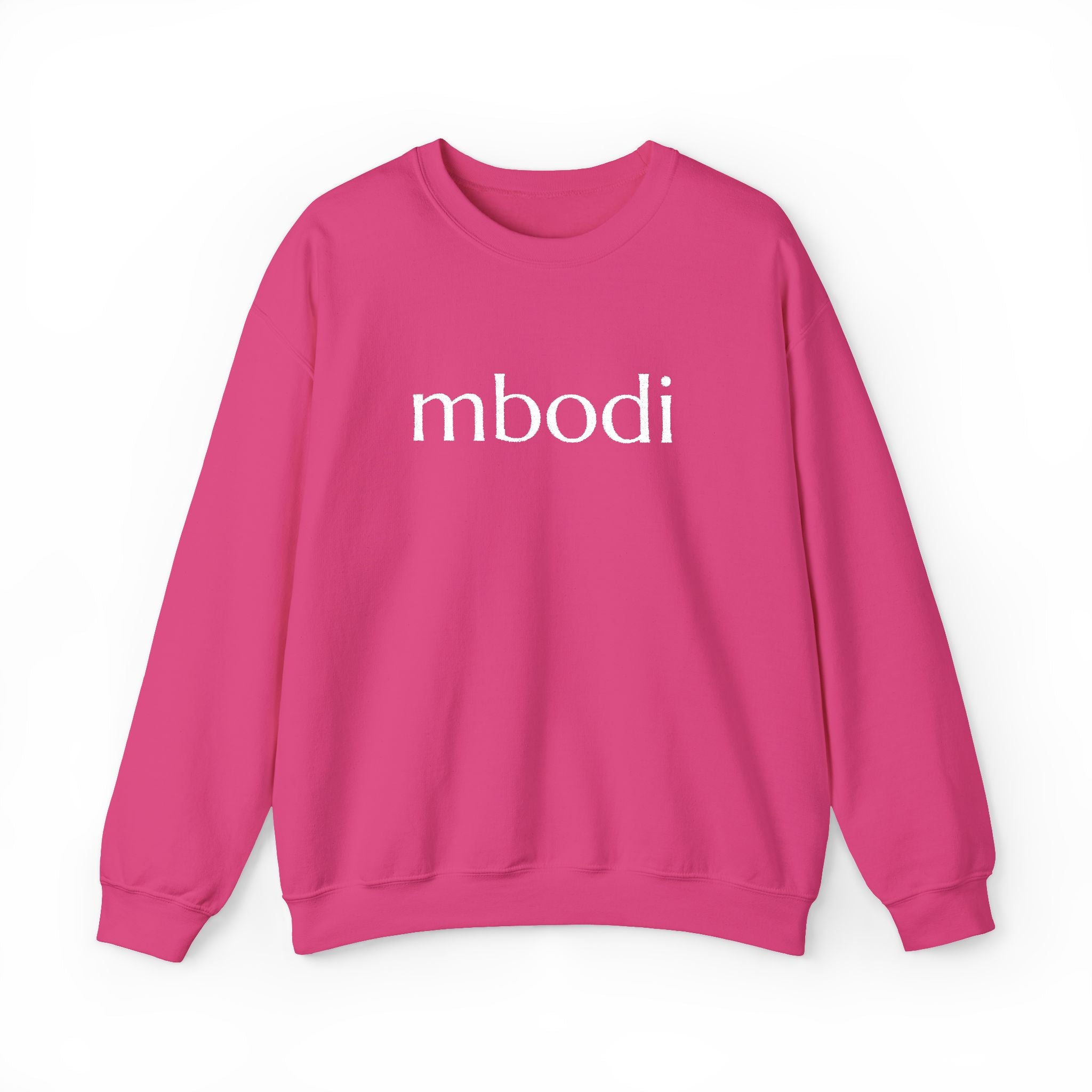mbodi crewneck - white large letters