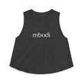 women's crop top - white text