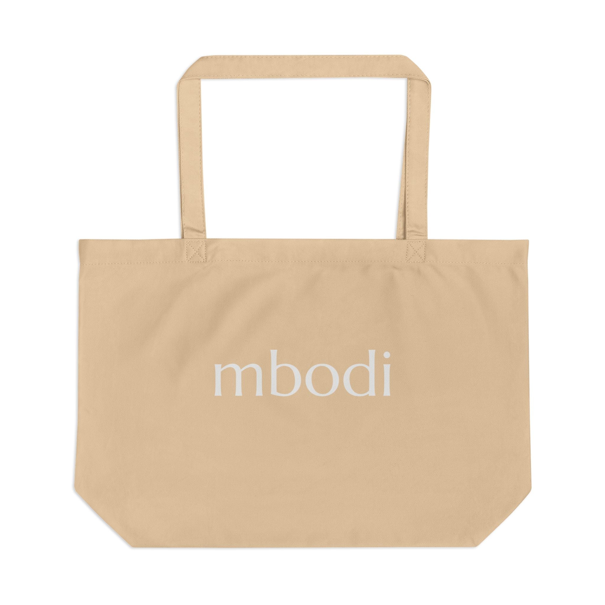 100% organic cotton large tote - white text