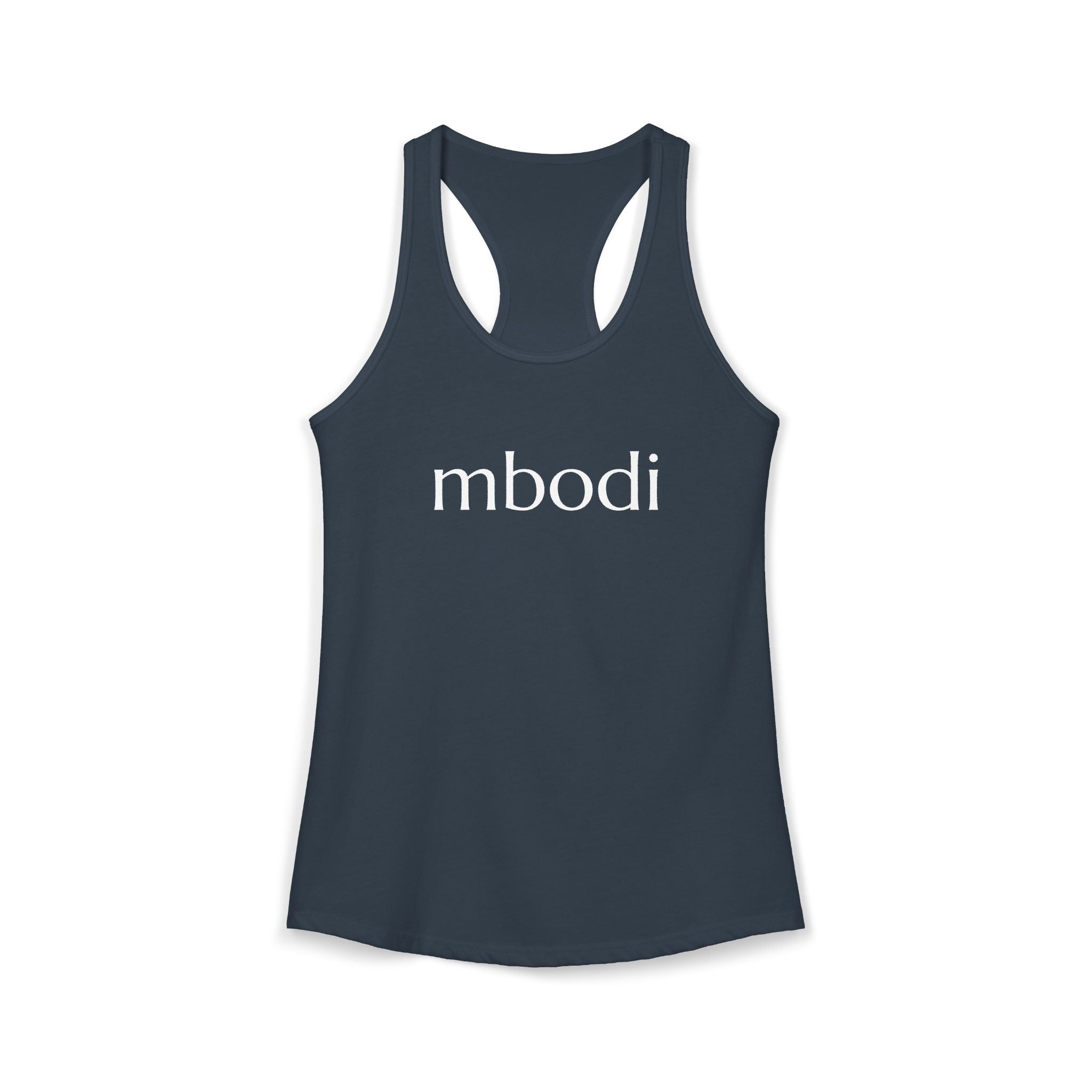 women's racerback tank - white text