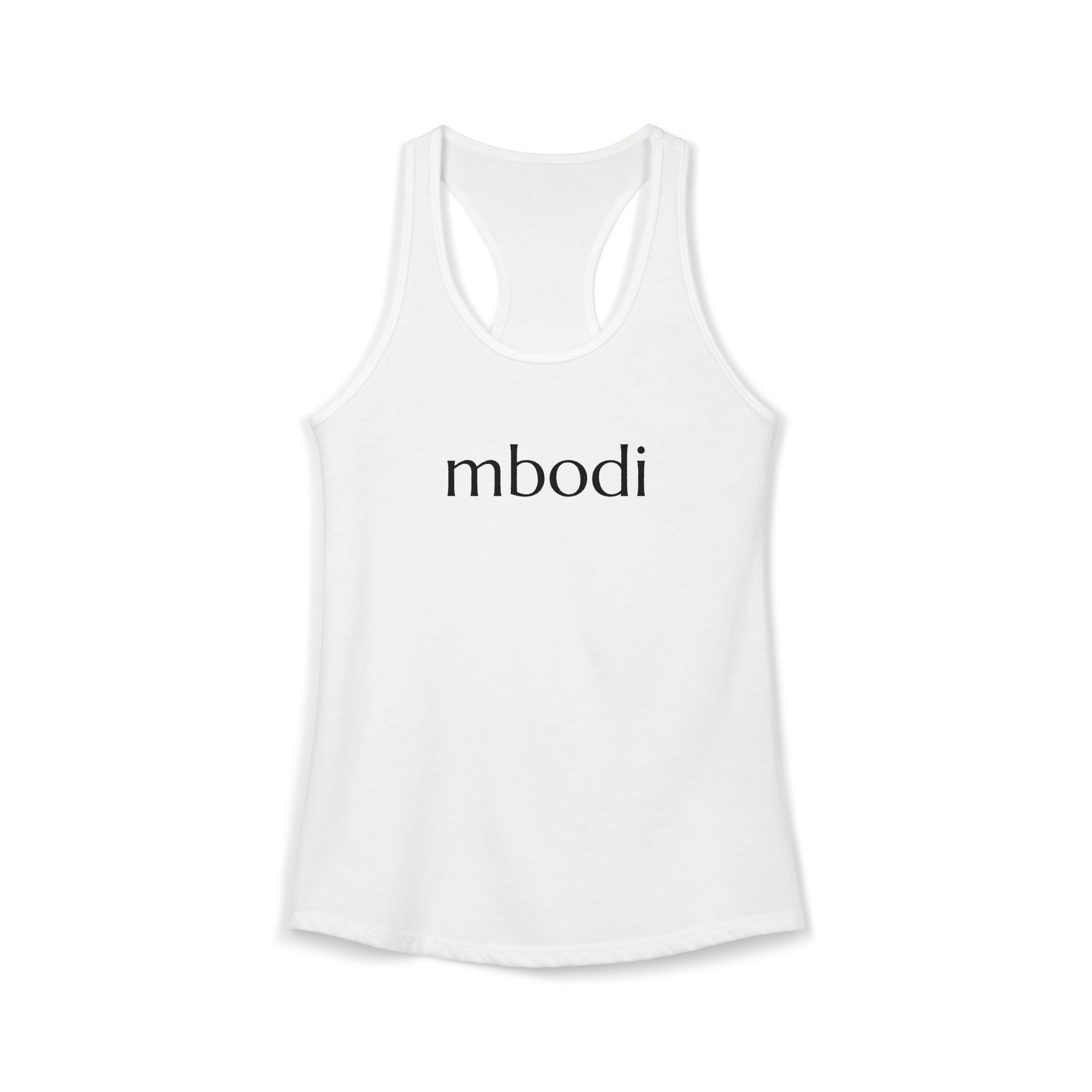 women's racerback tank - black text