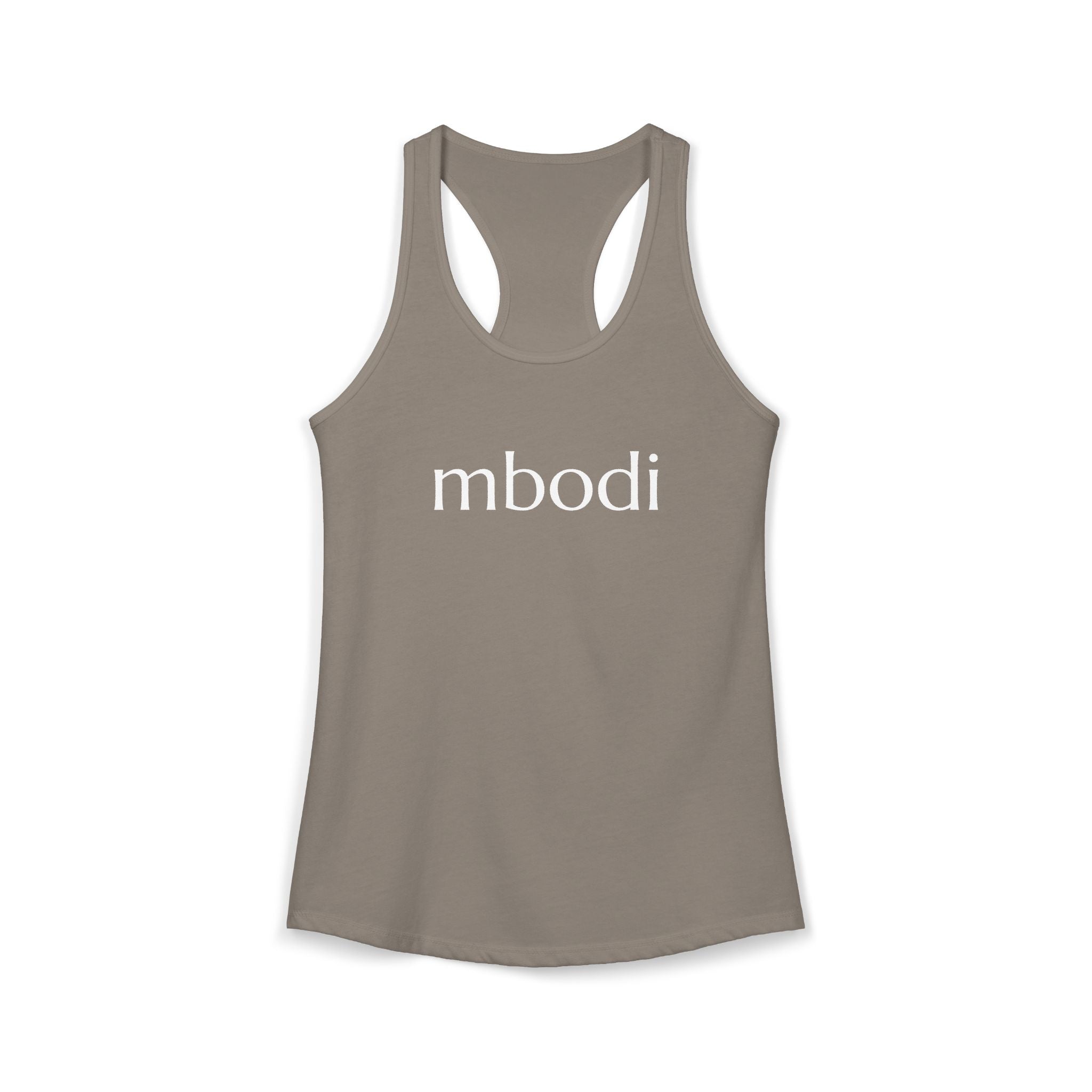 women's racerback tank - white text