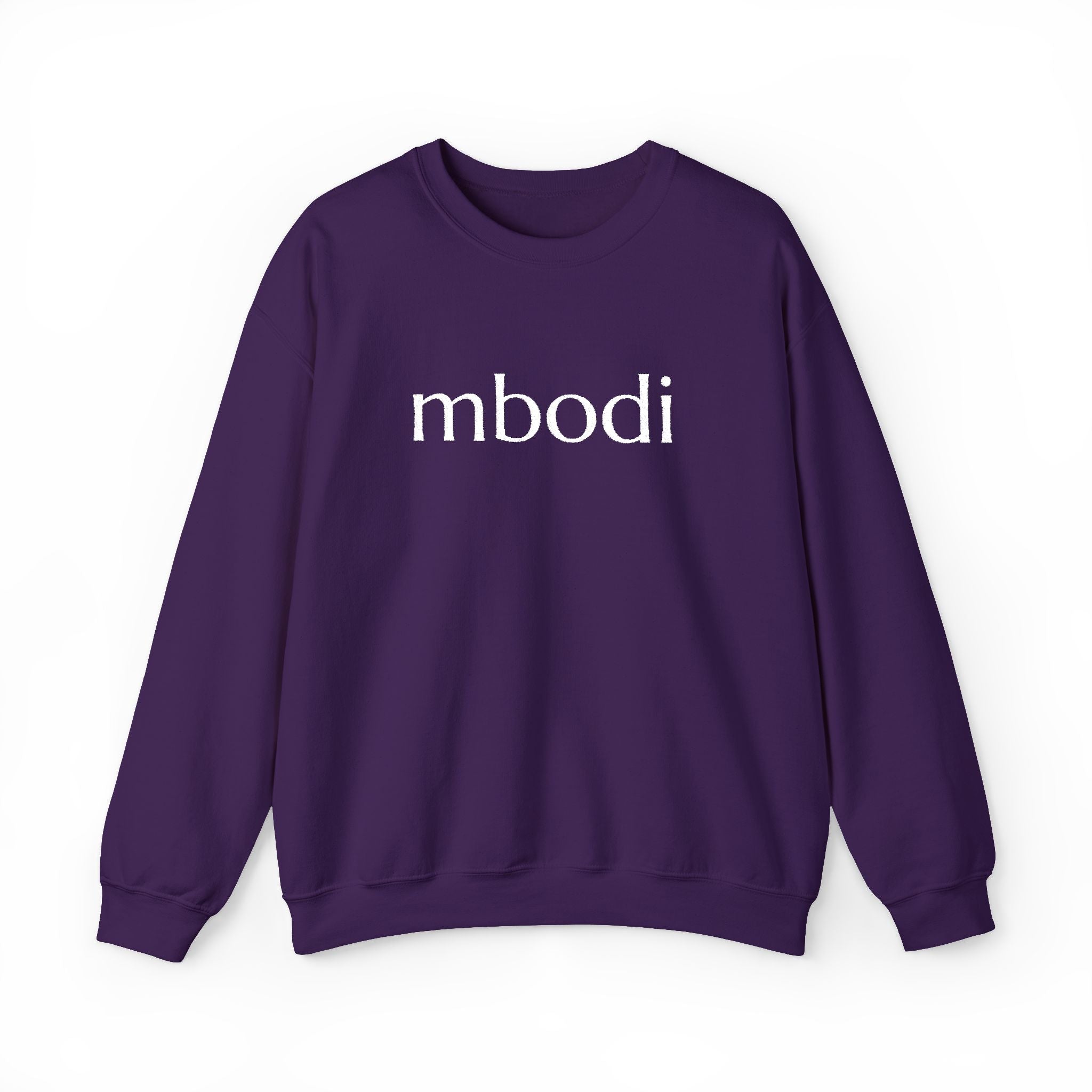 mbodi crewneck - white large letters
