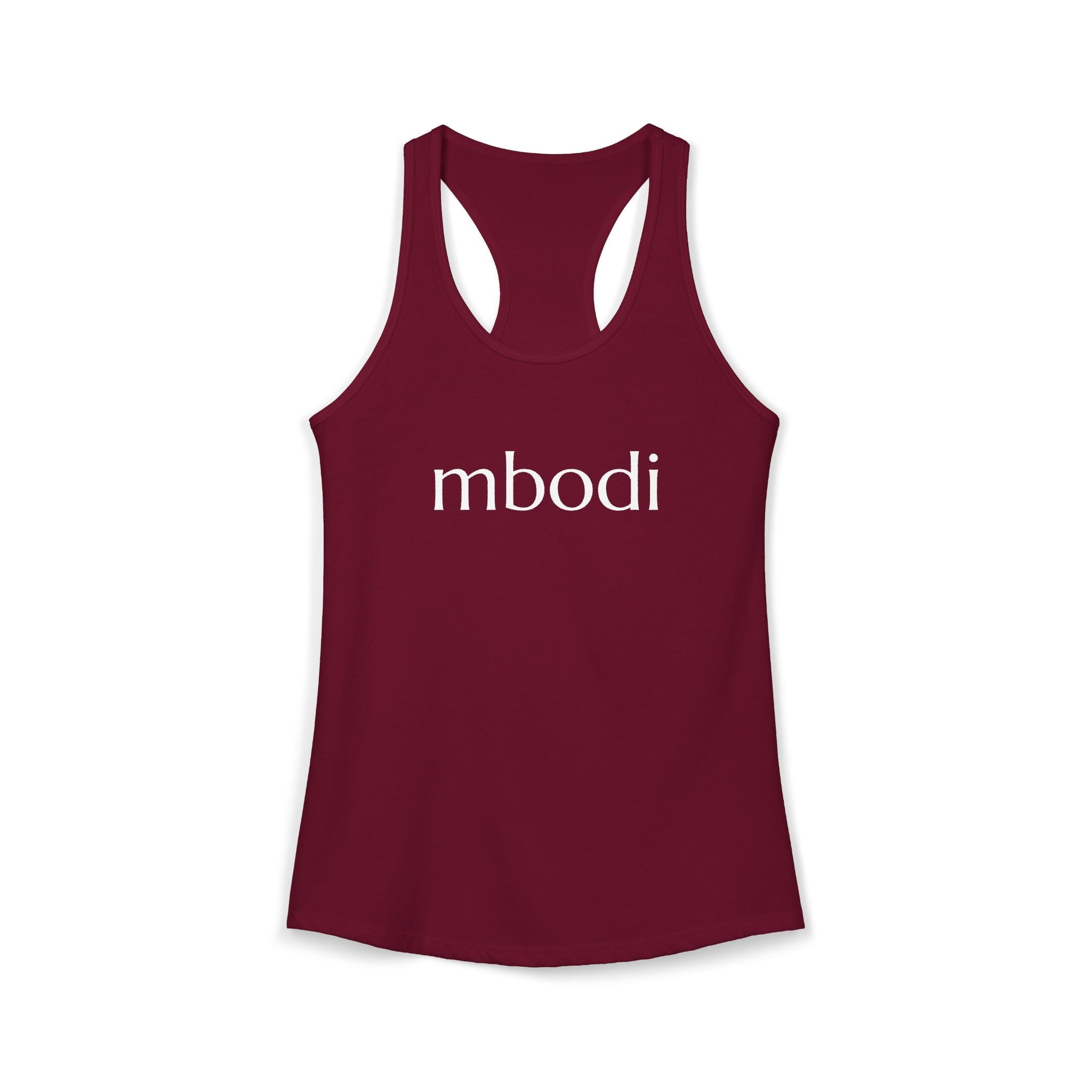 women's racerback tank - white text