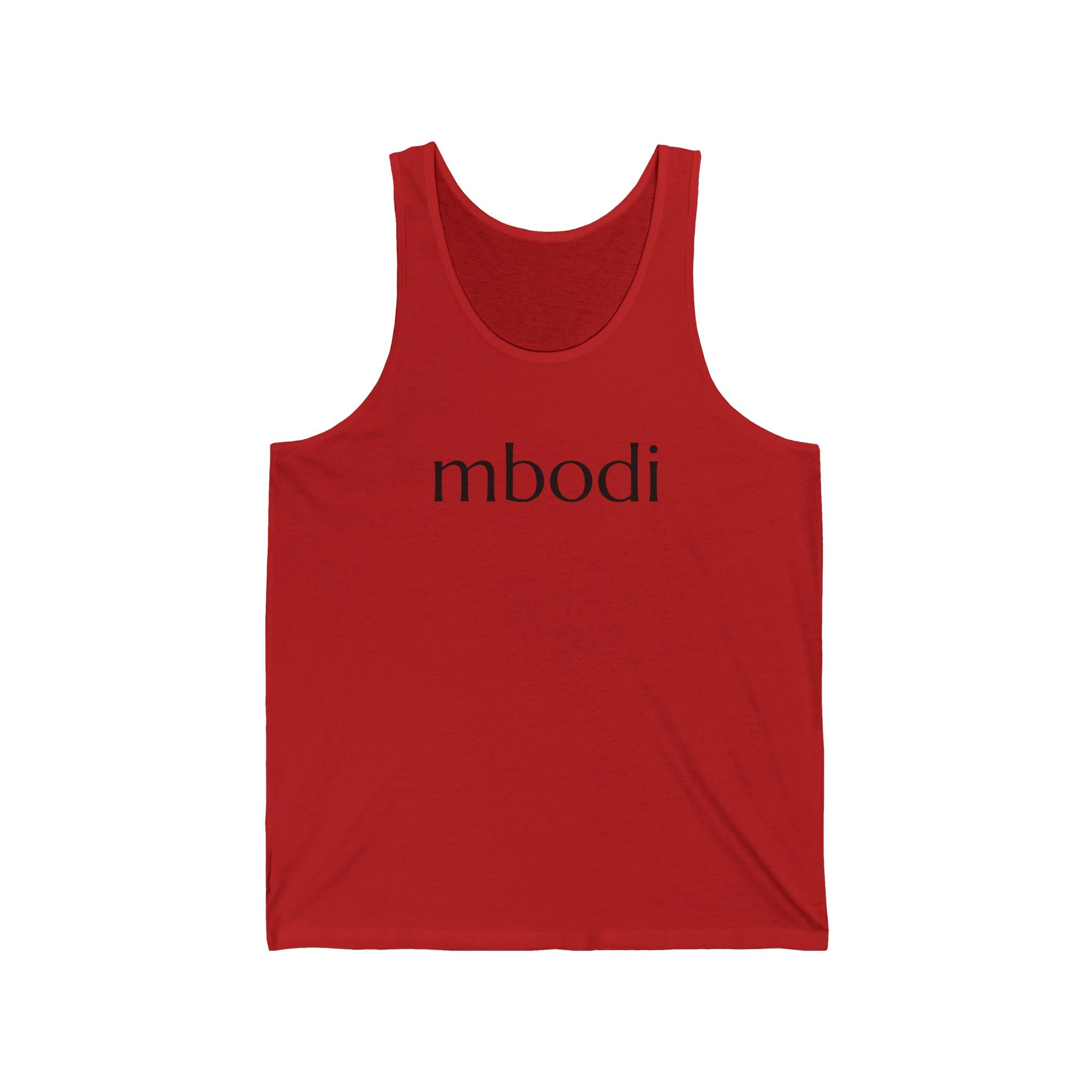 100% cotton unisex jersey tank - black text
