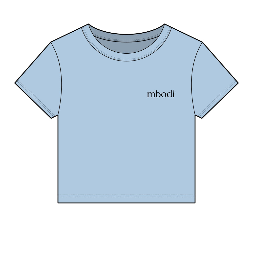 micro rib baby tee - black text