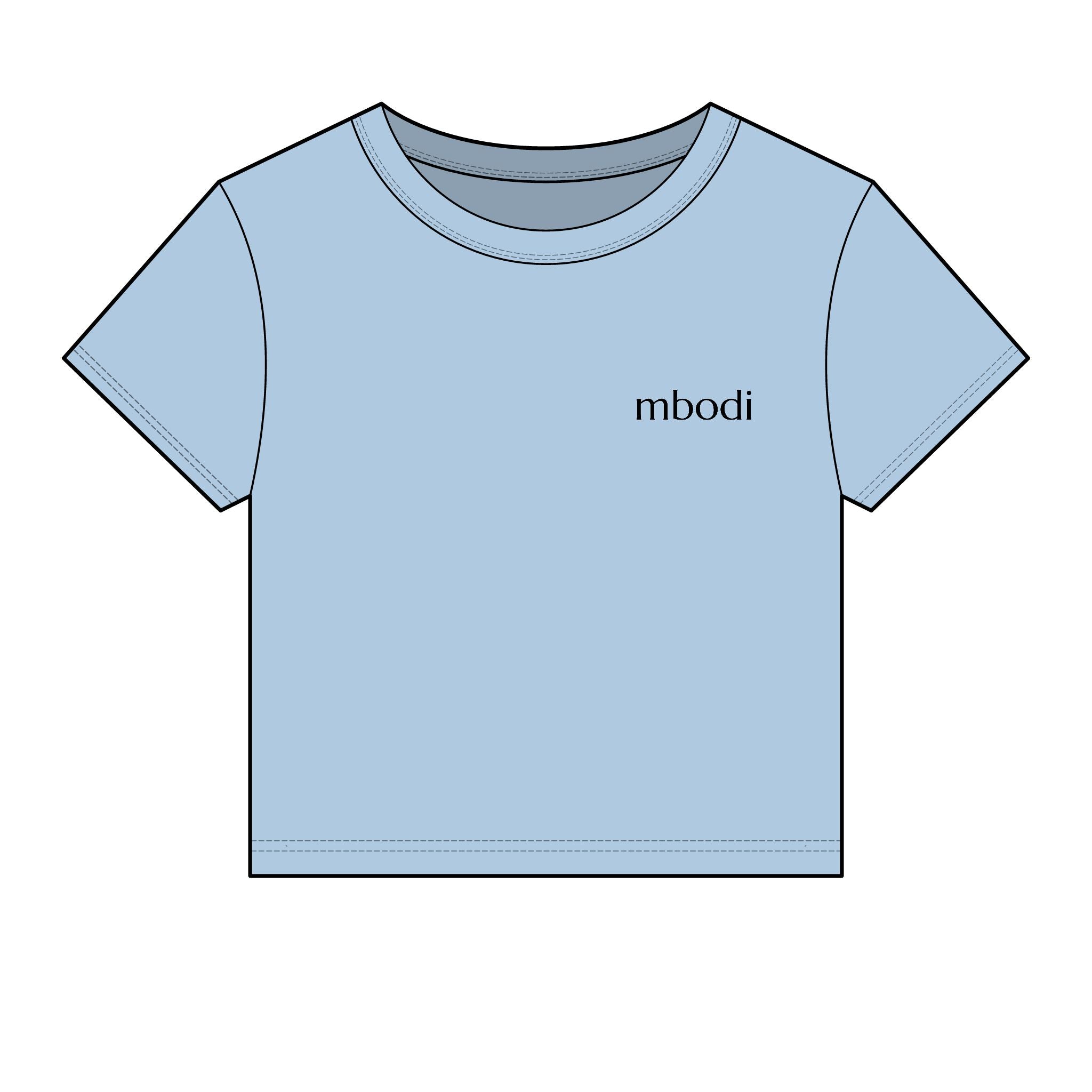 micro rib baby tee - black text