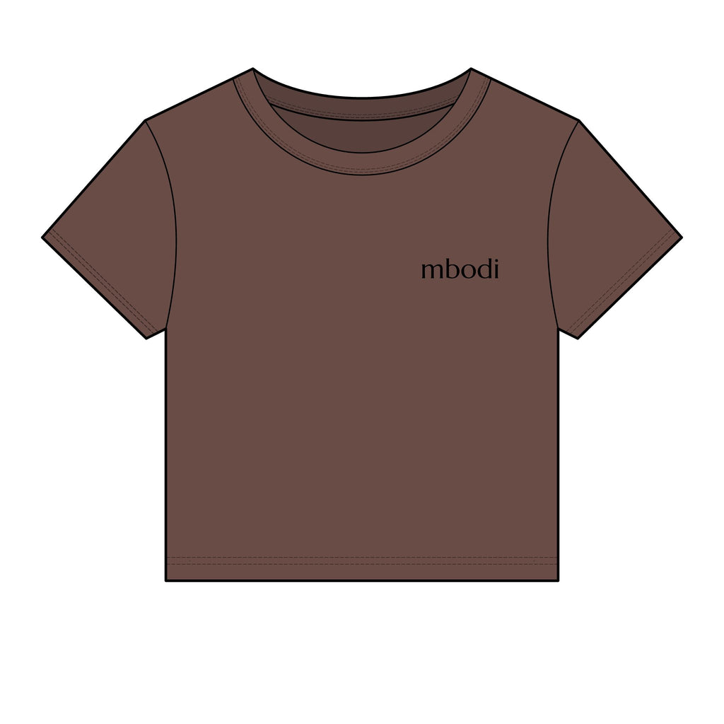 micro rib baby tee - black text