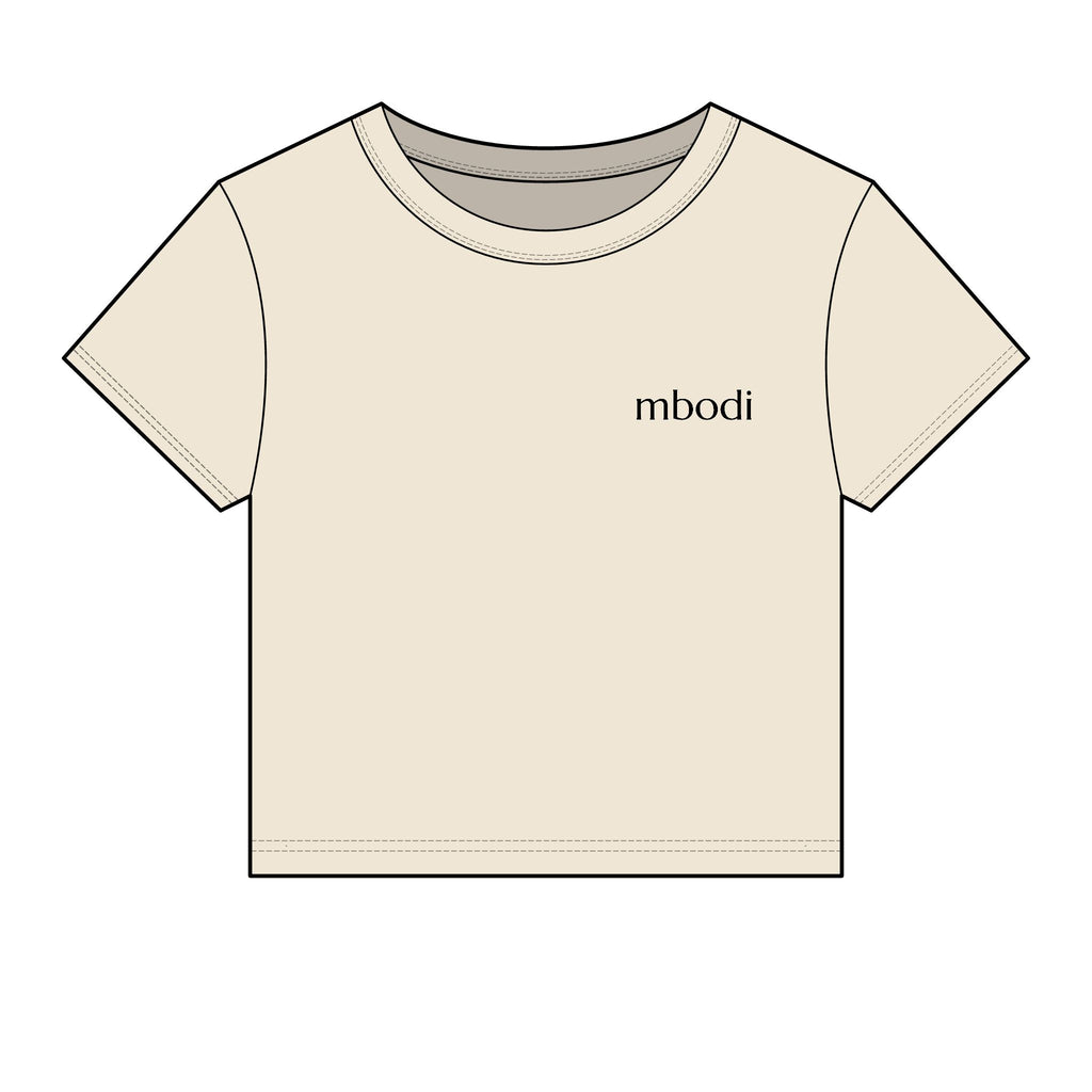 micro rib baby tee - black text