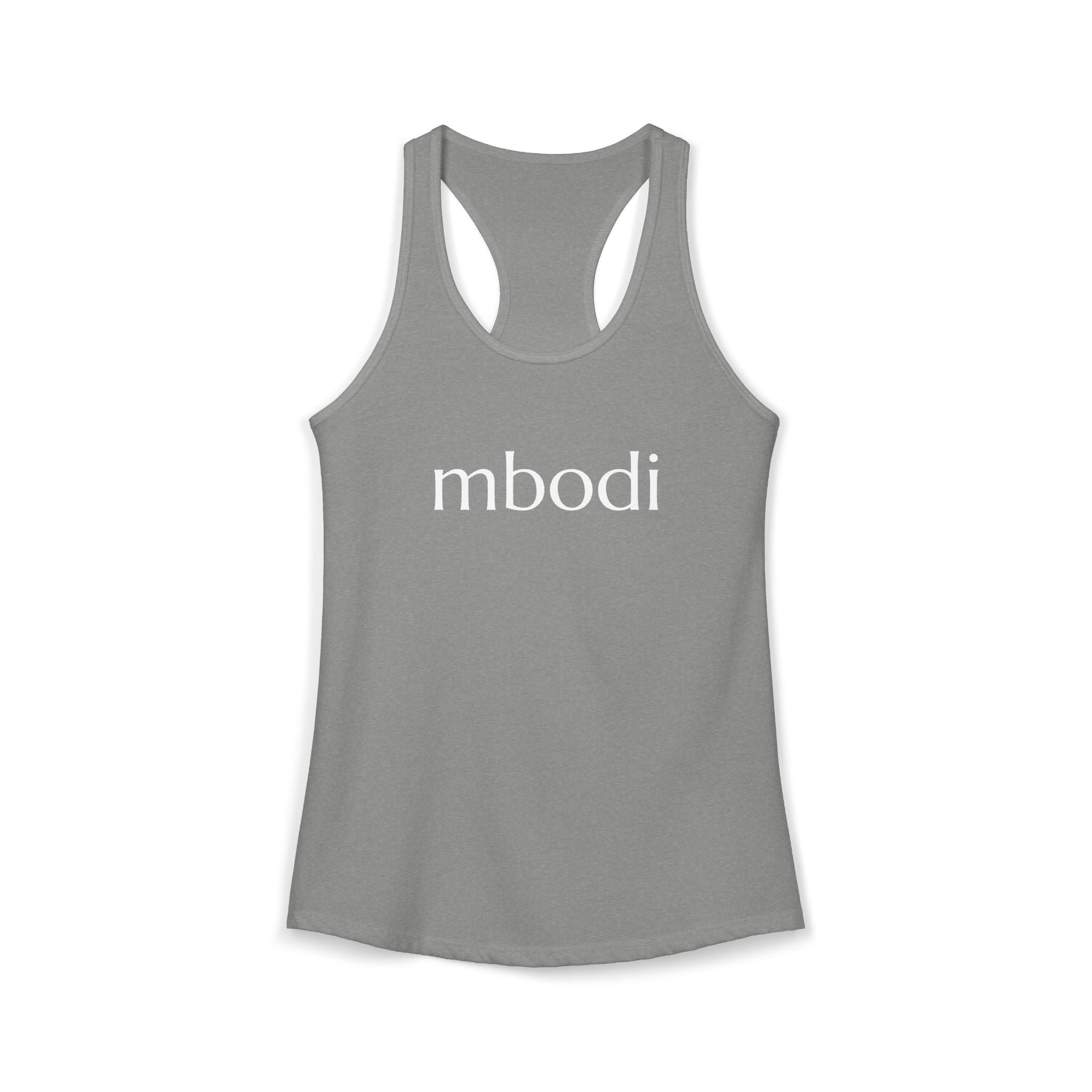women's racerback tank - white text