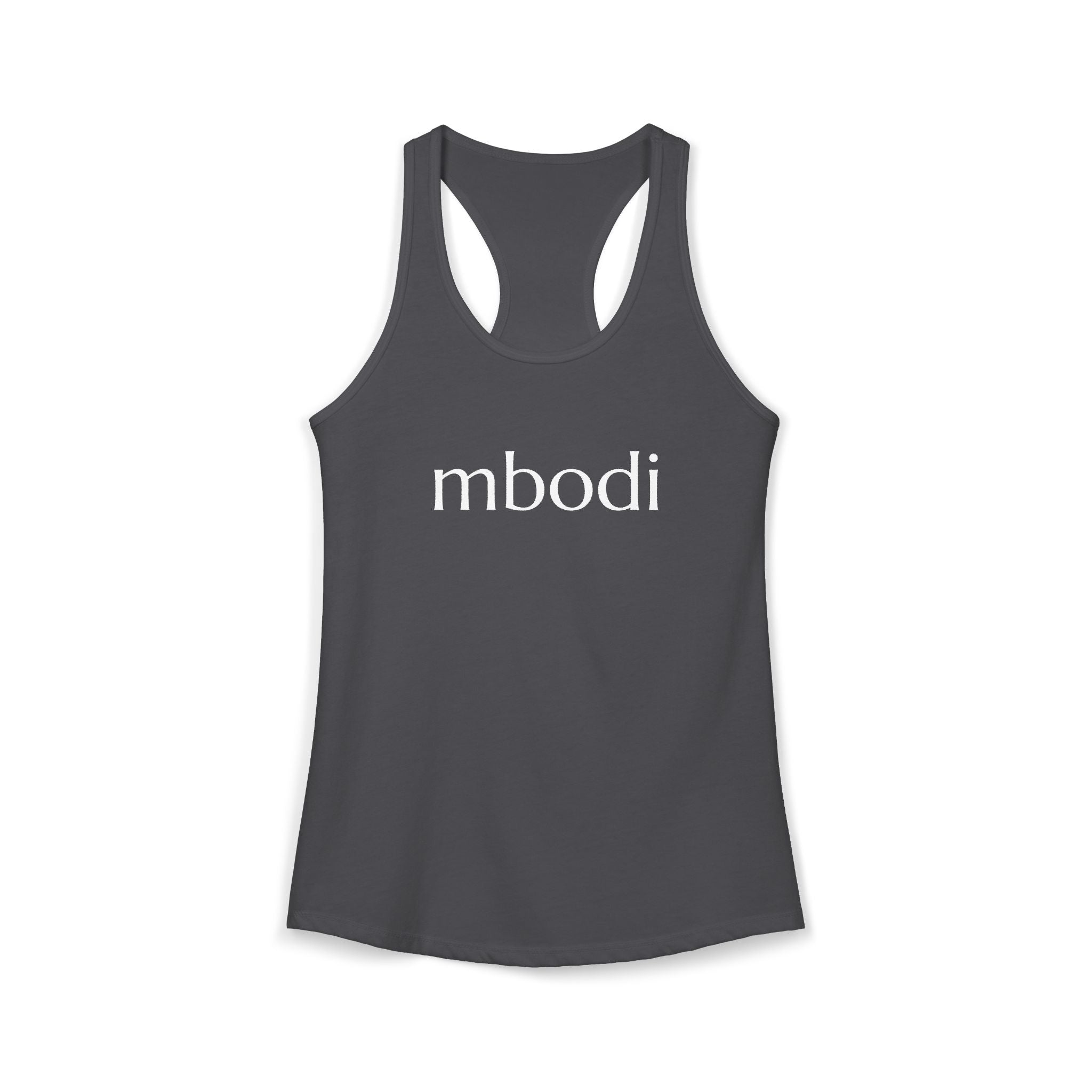 women's racerback tank - white text