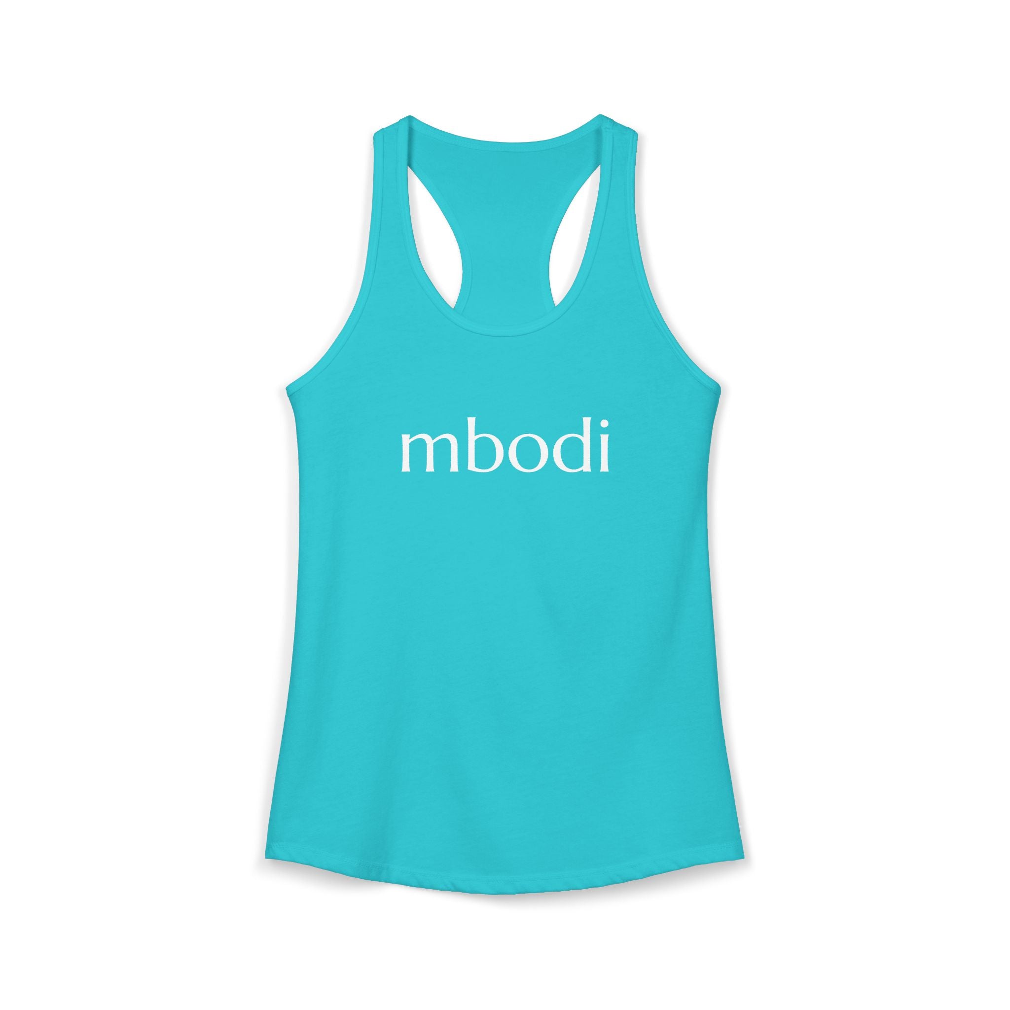 women's racerback tank - white text