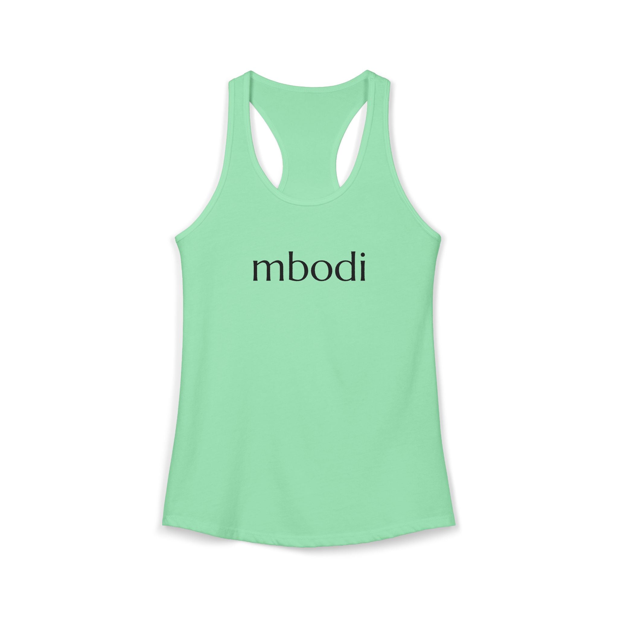 women's racerback tank - black text