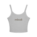 women's spaghetti strap tank - brown text