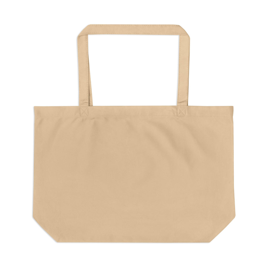 100% organic cotton large tote - black text