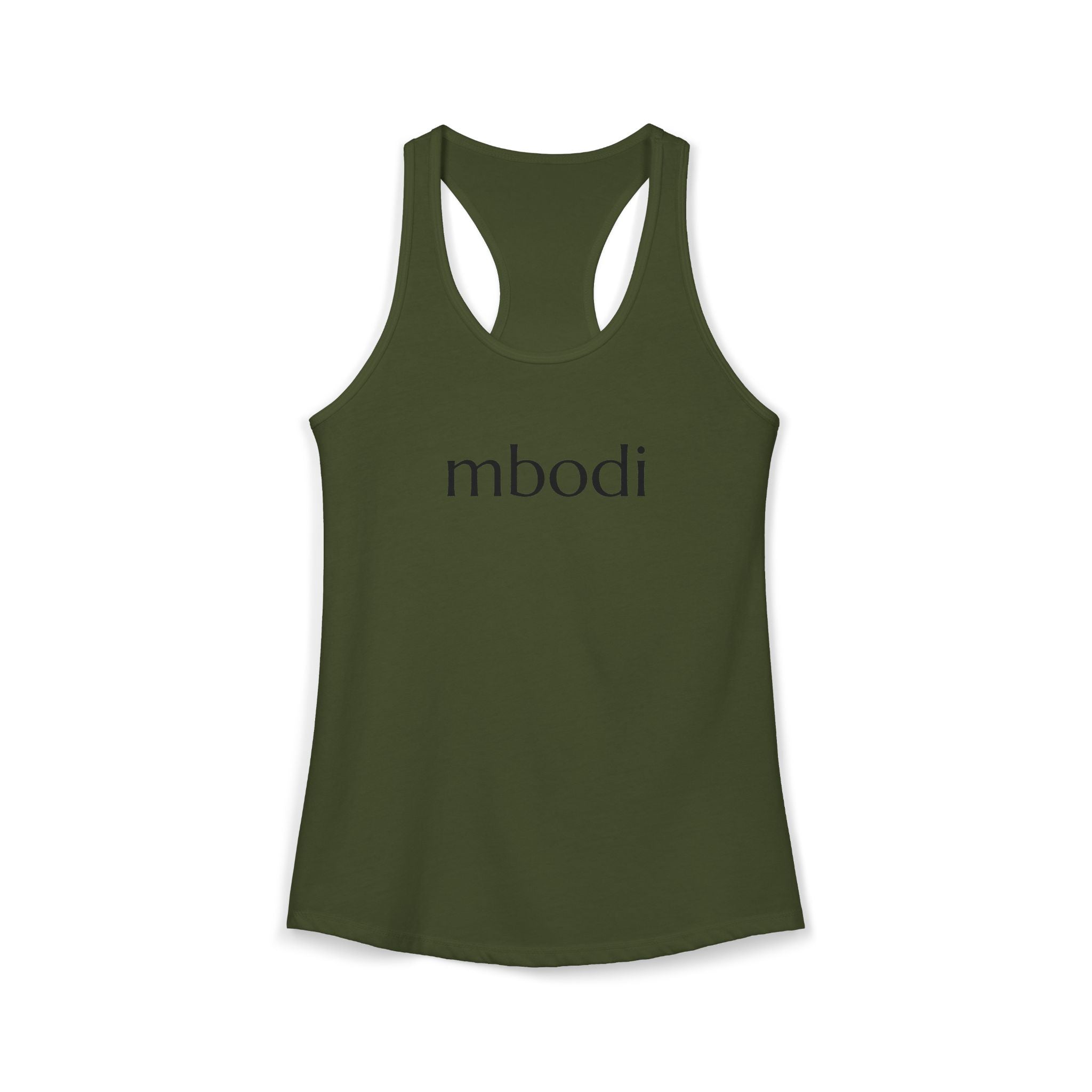 women's racerback tank - black text
