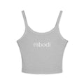 women's spaghetti strap tank top - white text