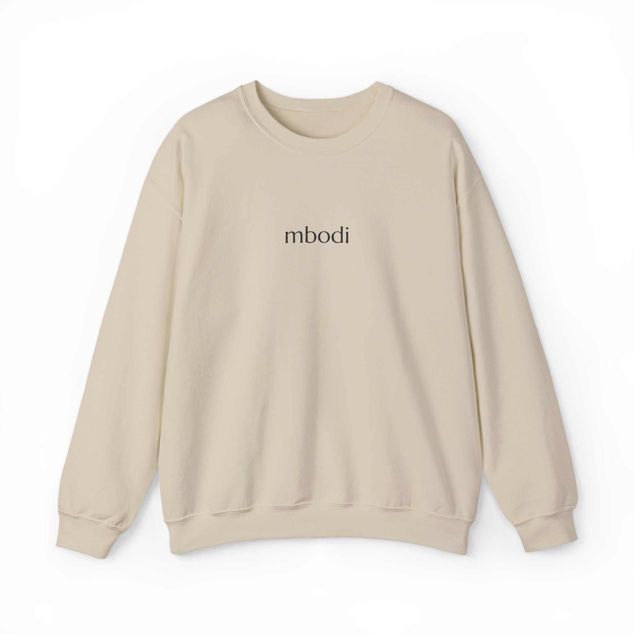 mbodi crewneck - black small letters