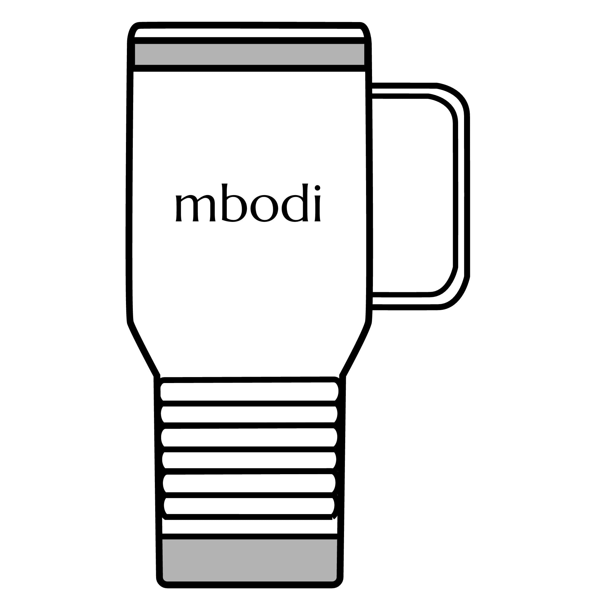 mbodi tumbler 20oz - black text