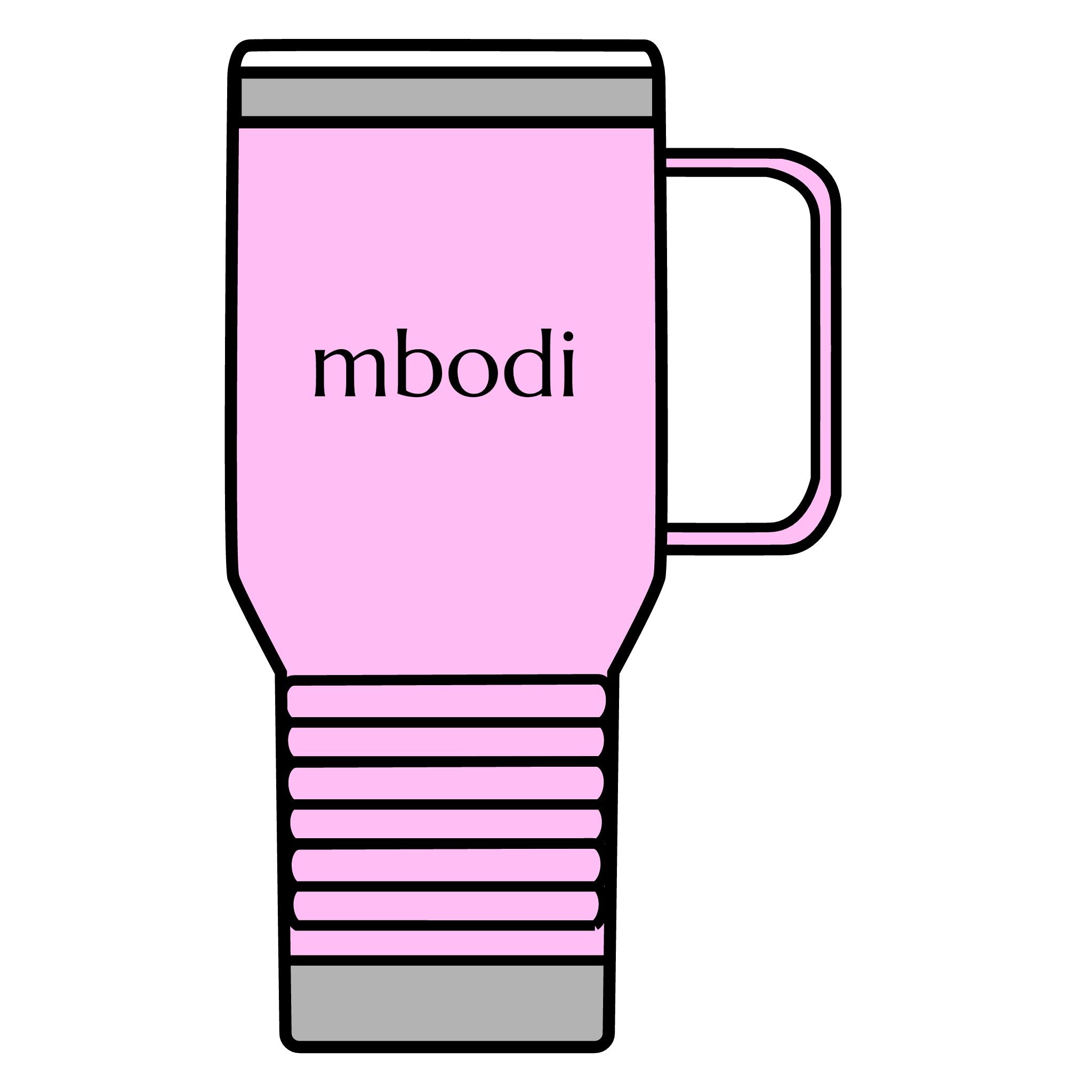 mbodi tumbler 20oz - black text